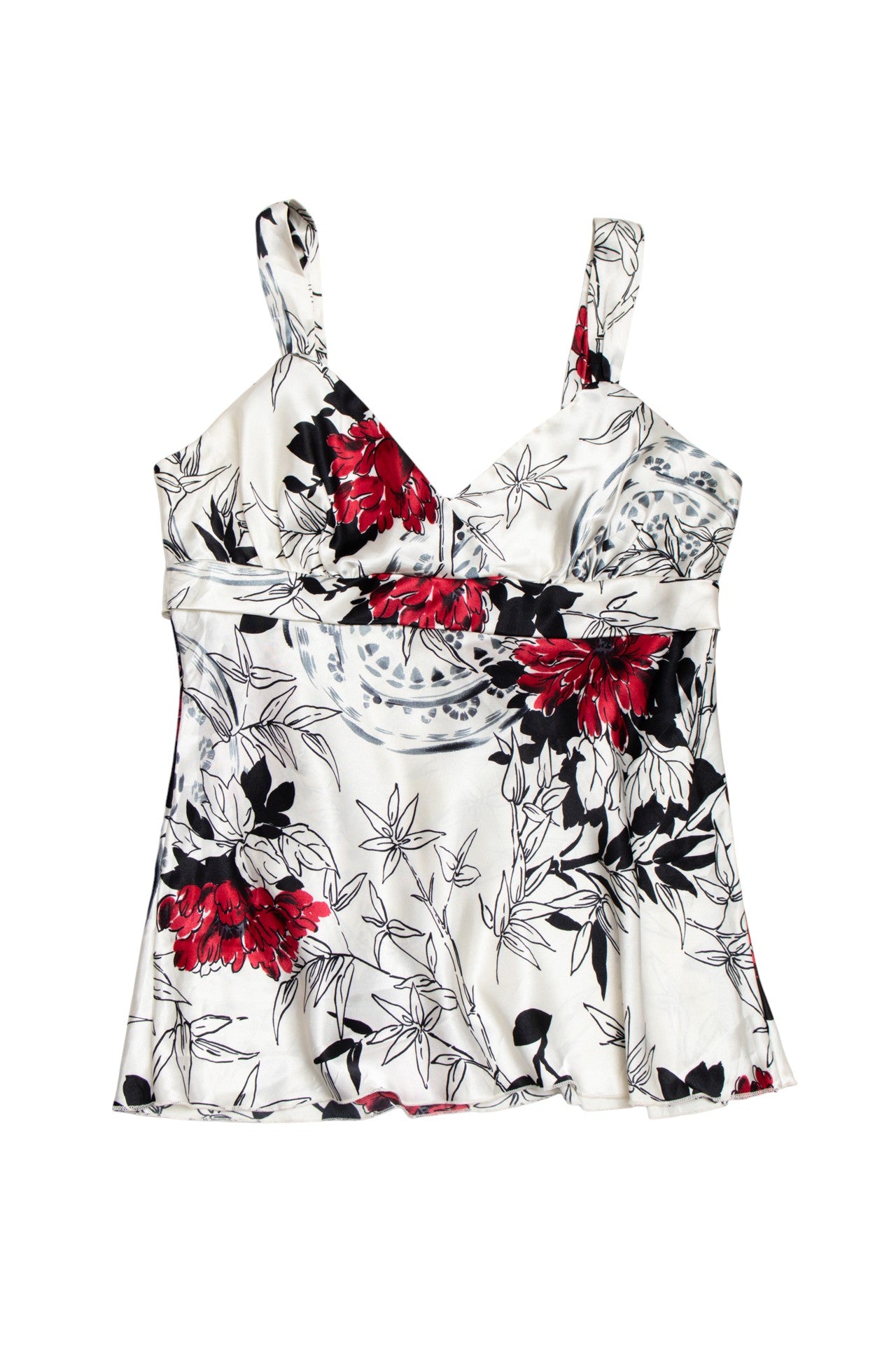 #163 Byer California floral satin tank | c. 165 | size 10