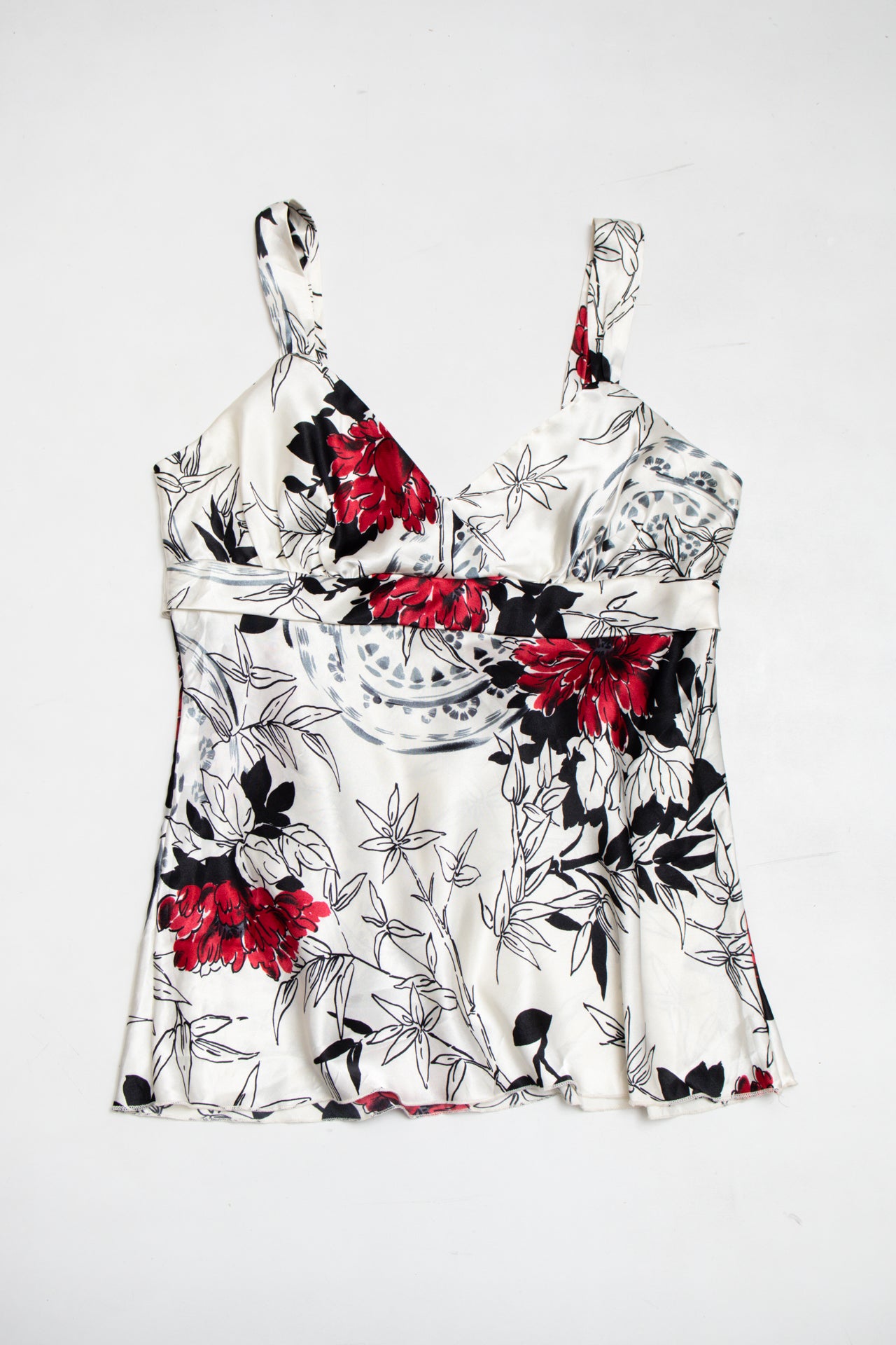 #163 Byer California floral satin tank | c. 165 | size 10
