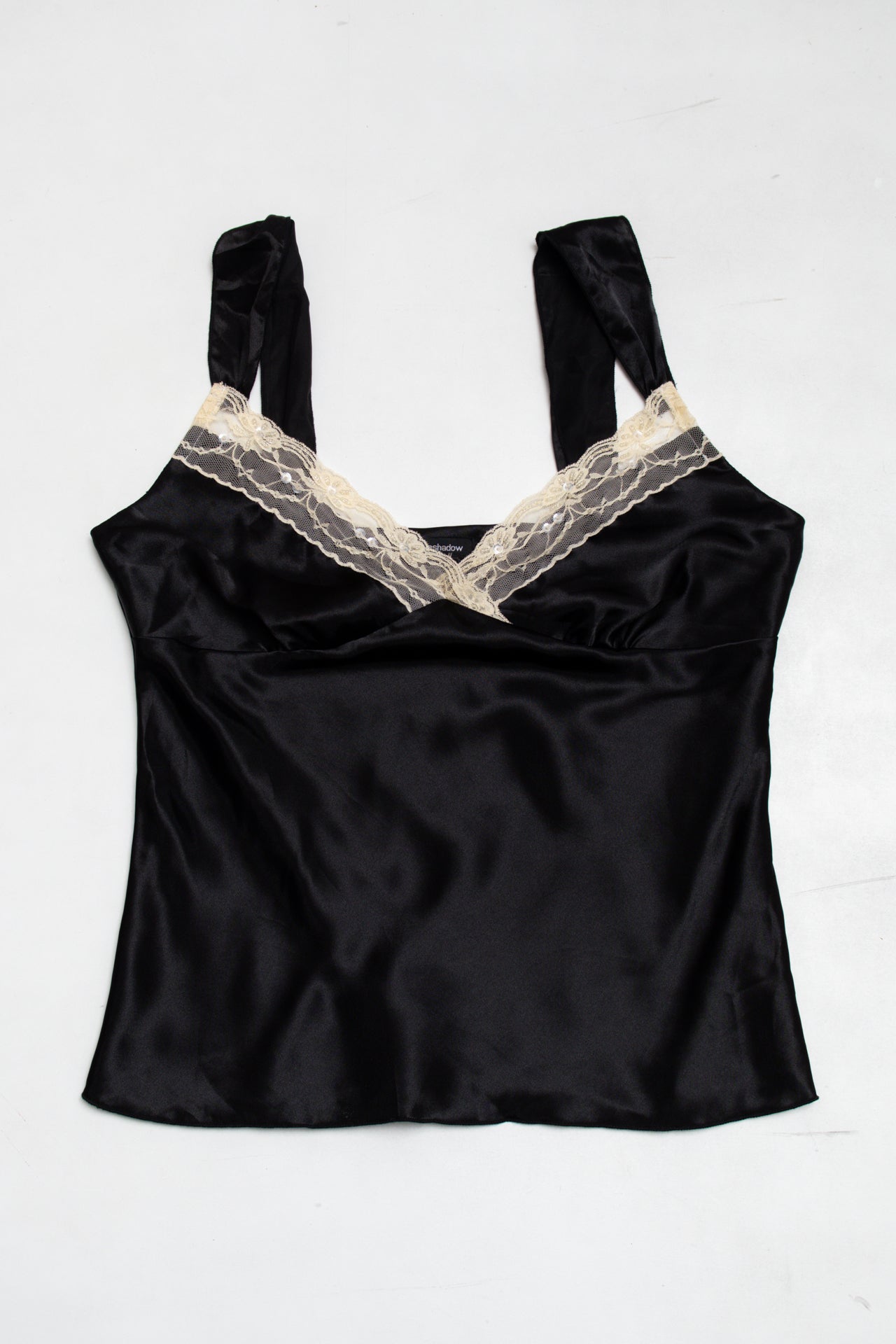 #165 Eyeshadow satin lace trim cami | c. 165 | size 10