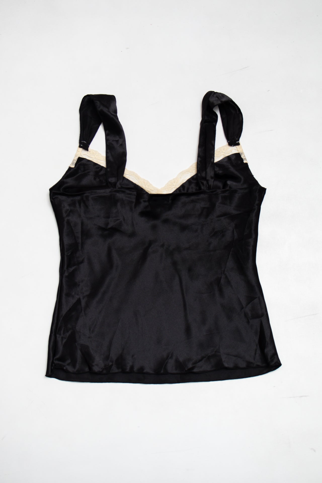 #165 Eyeshadow satin lace trim cami | c. 165 | size 10