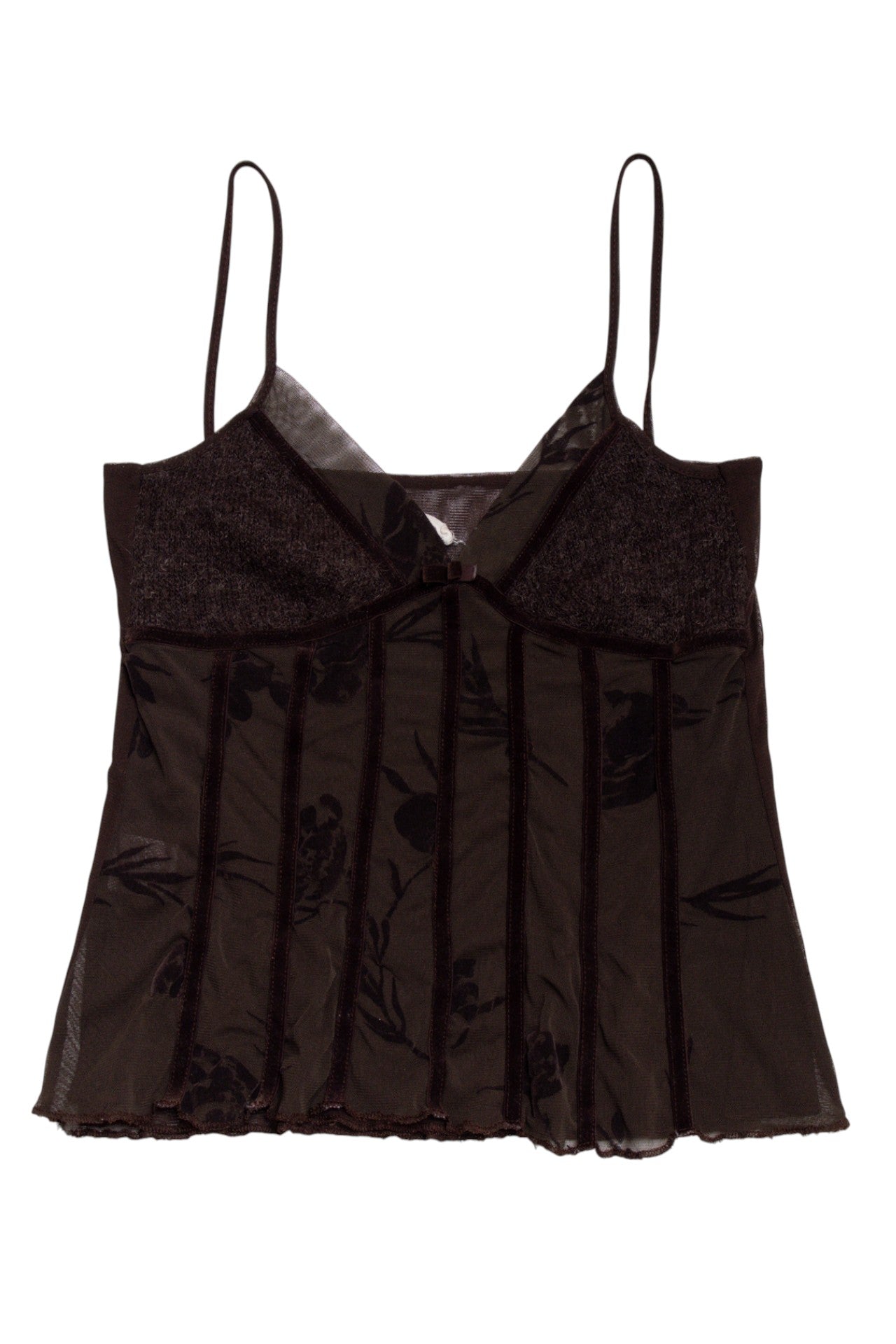 #166 brown mesh/velvet cami | c. 165 | size 8