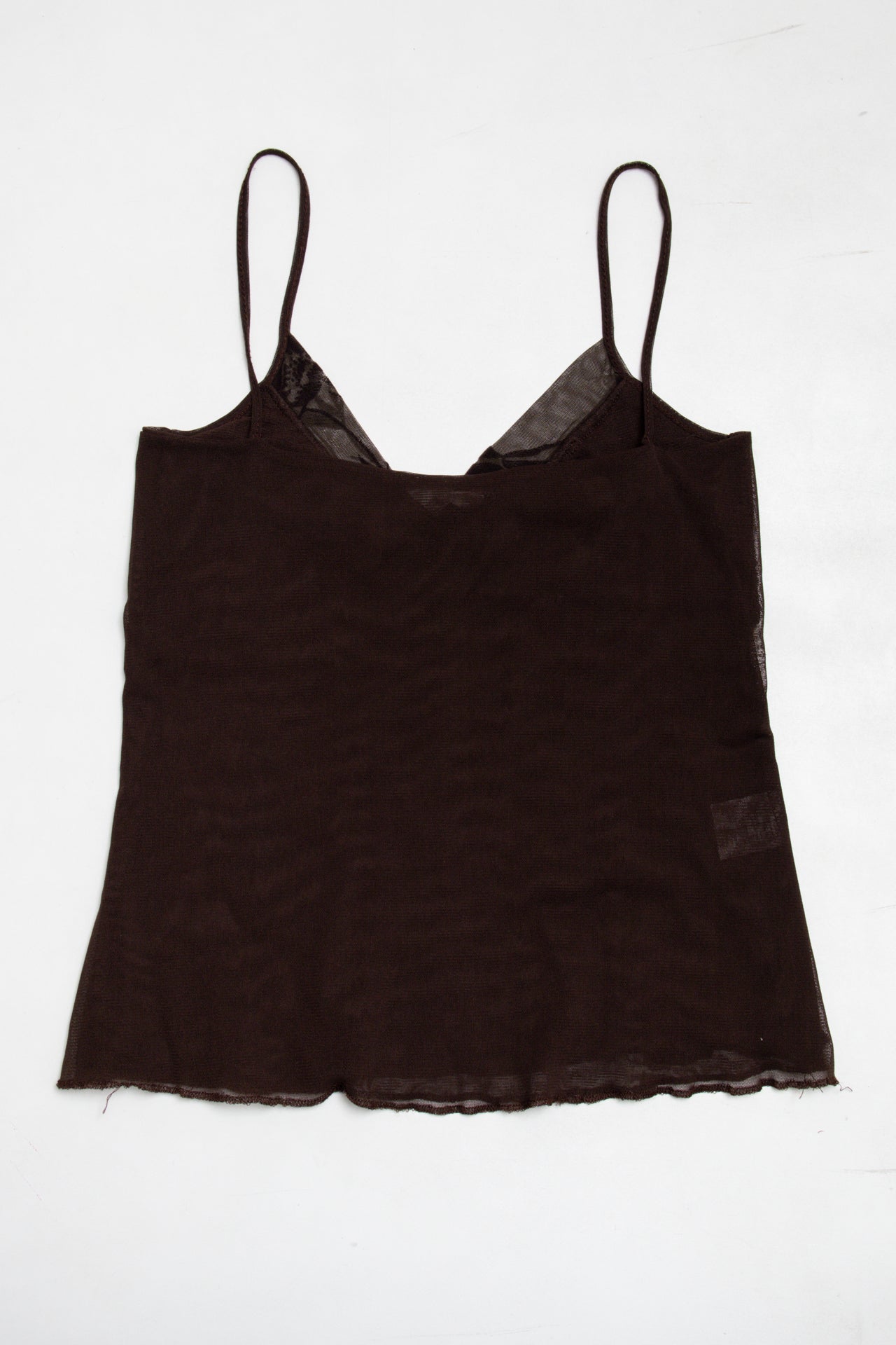 #166 brown mesh/velvet cami | c. 165 | size 8