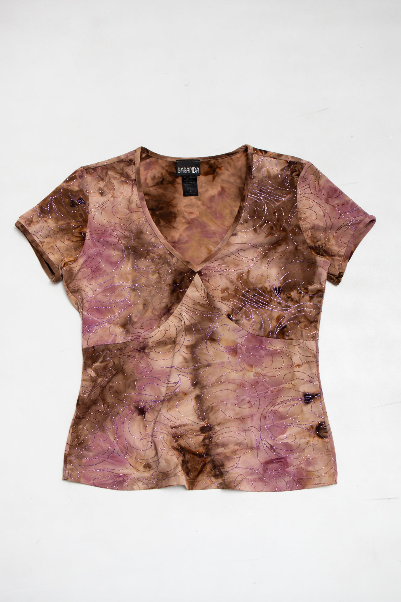 #177 Baranda glitter swirl print top | c. 165 | size 10/12