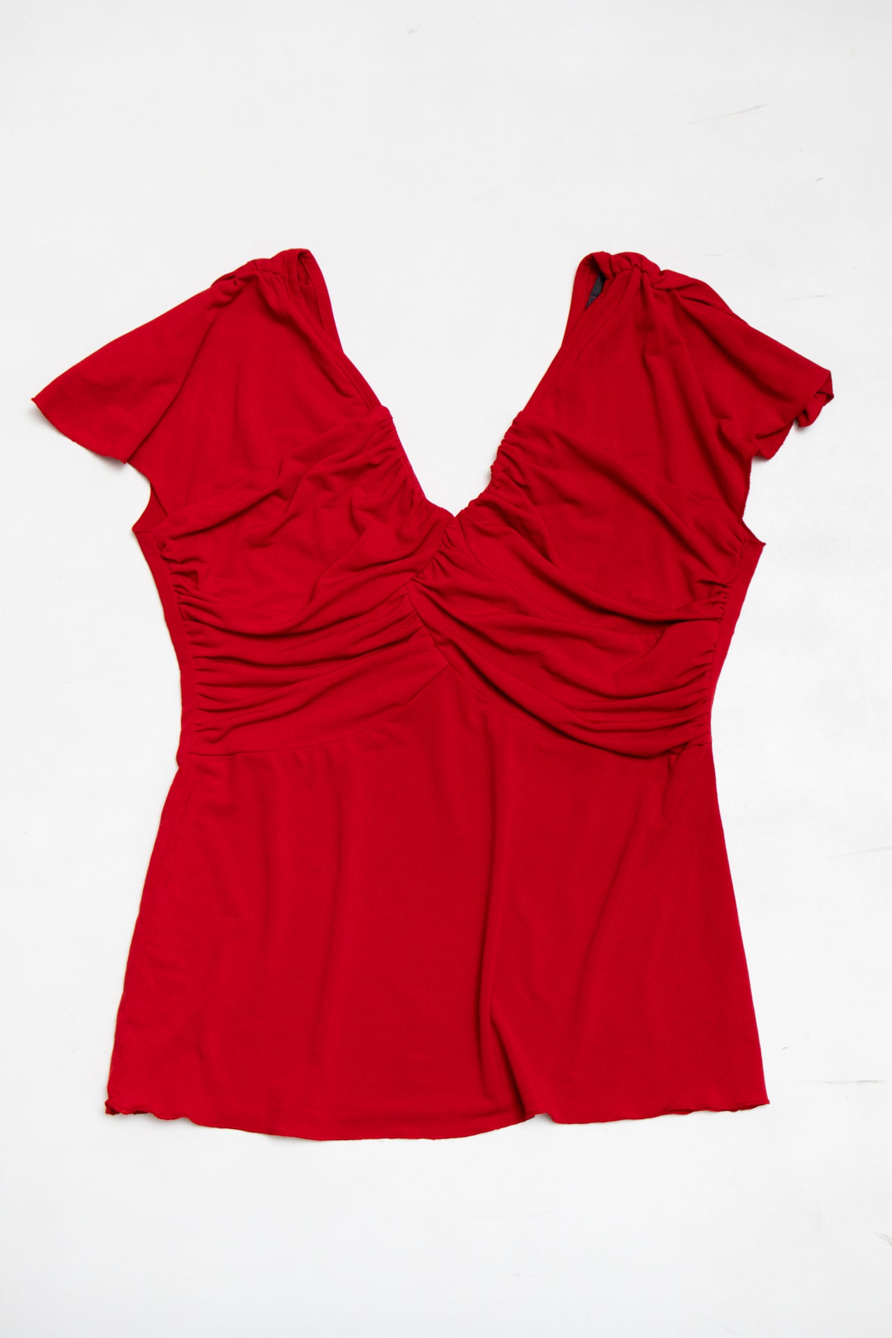 #179 Candie's ruched chest red top | c. 165 | size 12