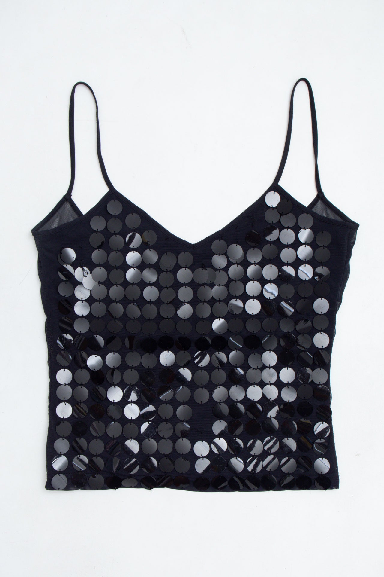 #30 Black Sequin Mesh Cami | H20 | Size 10