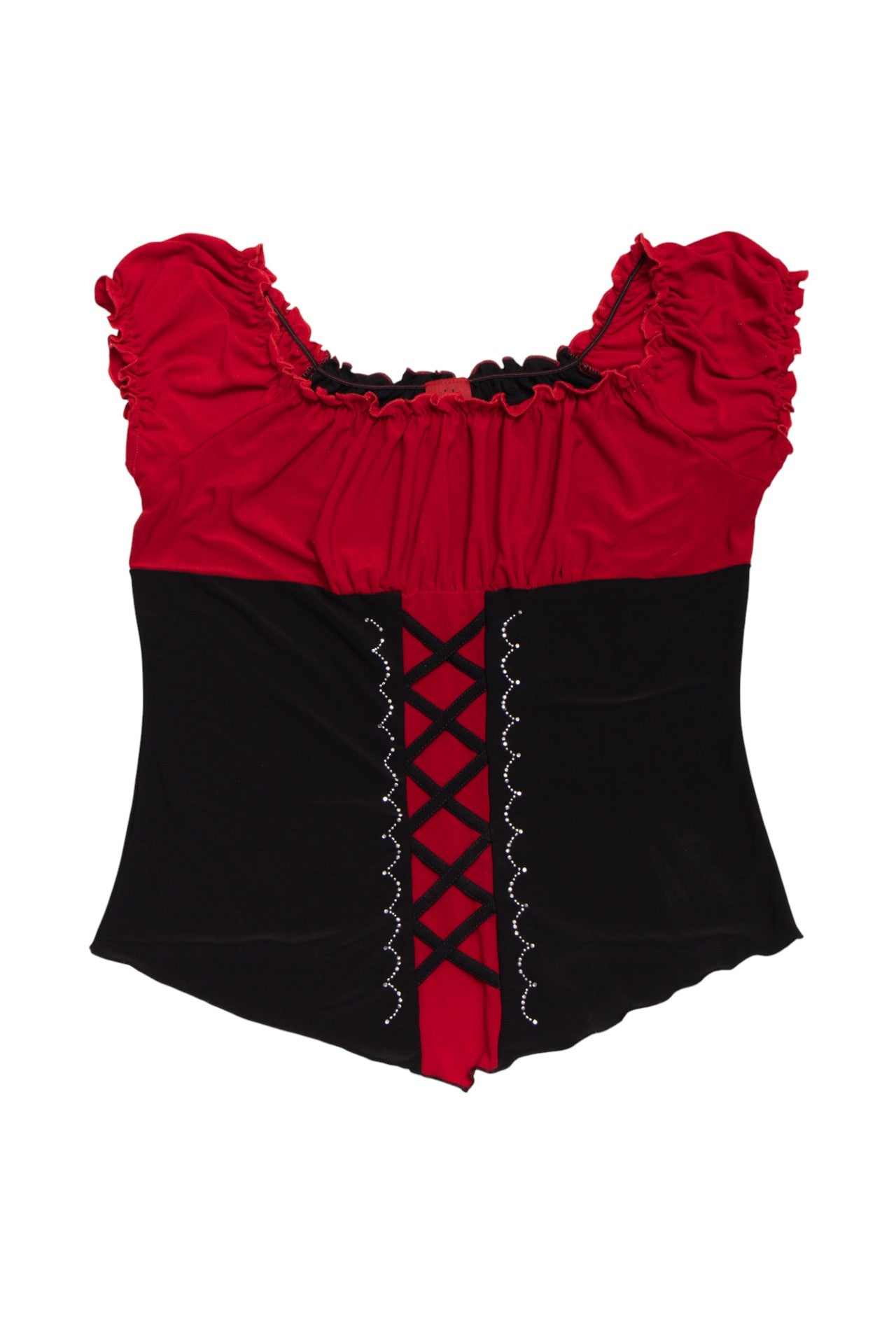 #190 Jubi USA rhinestoned faux corset top | c. 165 | size 12