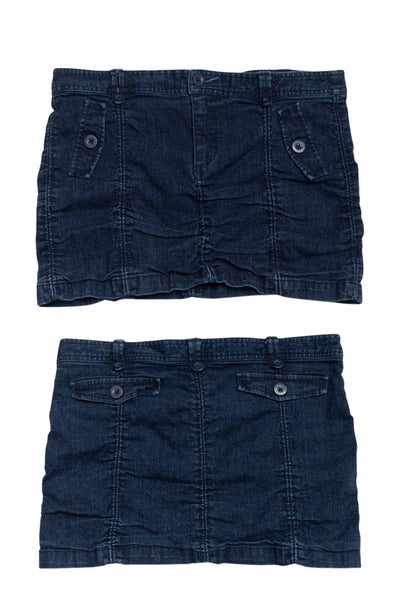 #80 Miley Cyrus ruched denim mini skirt | c.157 | Size AU 10