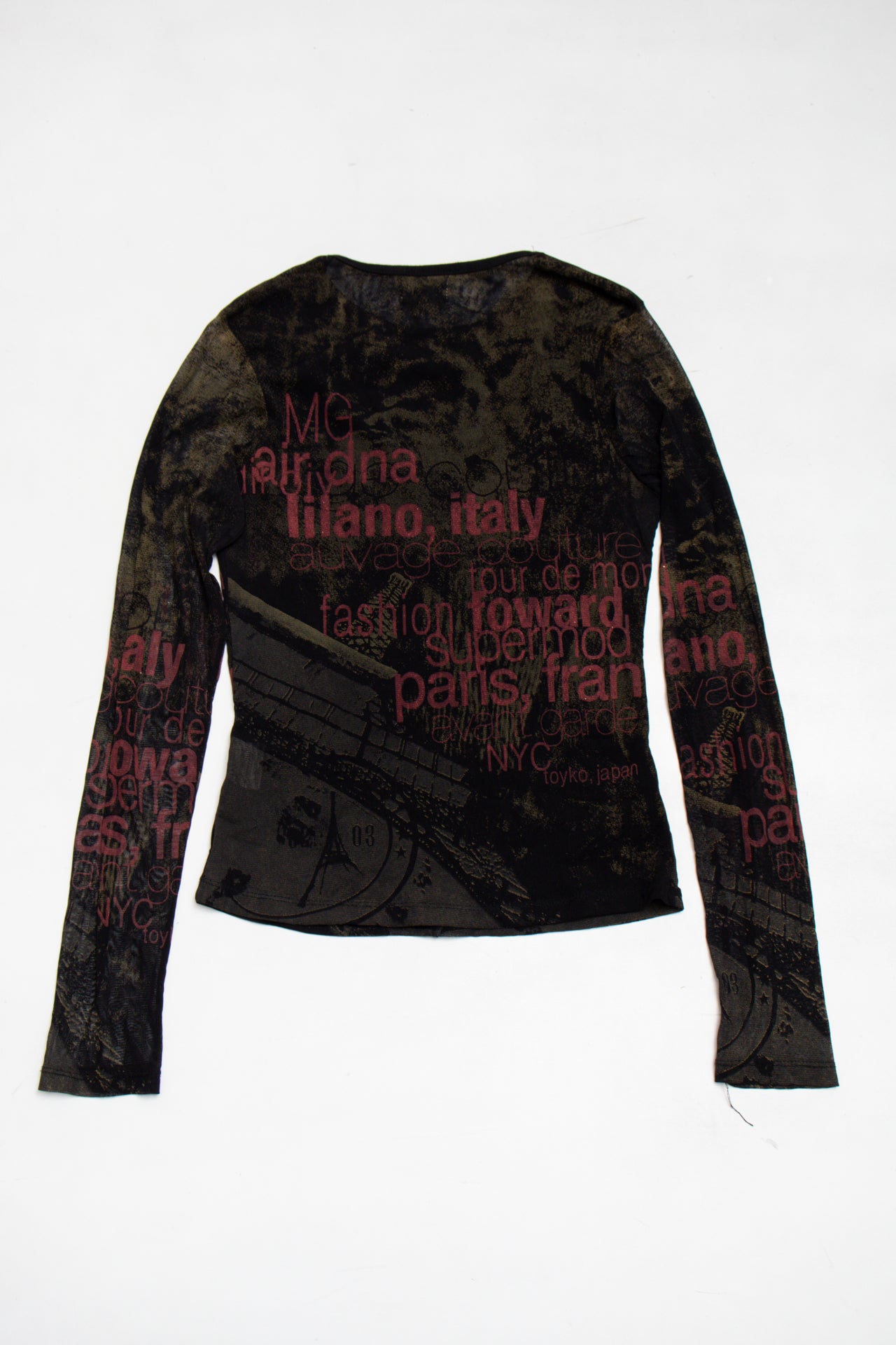 #193 auvage couture red/black print top | c. 165 | size 10