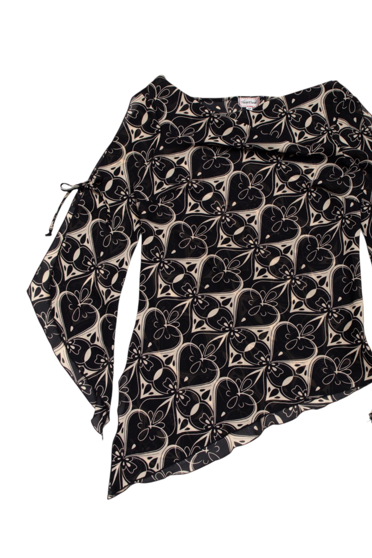 #194 Heart Soul graphic print flared sleeve top | c. 165 | size 10