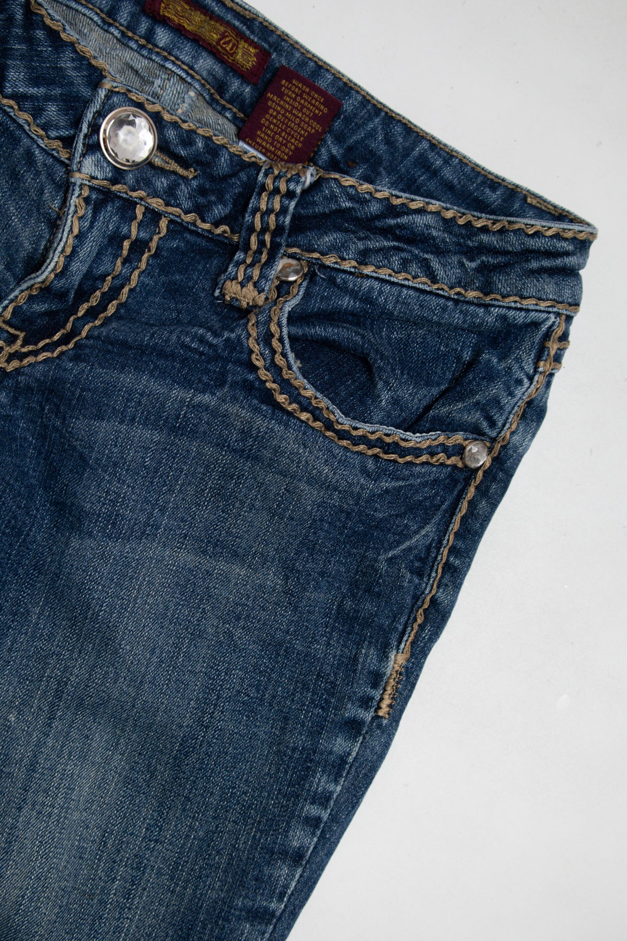 #204 ZD stitch-work denim jeans | c. 165 | size 6