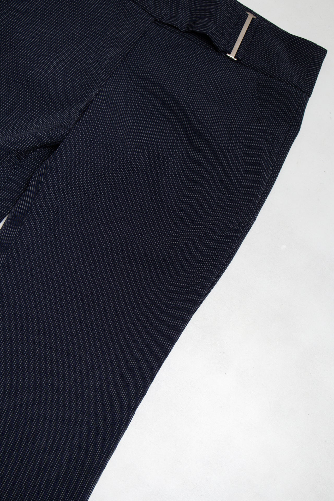#209 Digit@l navy pinstripe pants | c. 165 | size 8/10