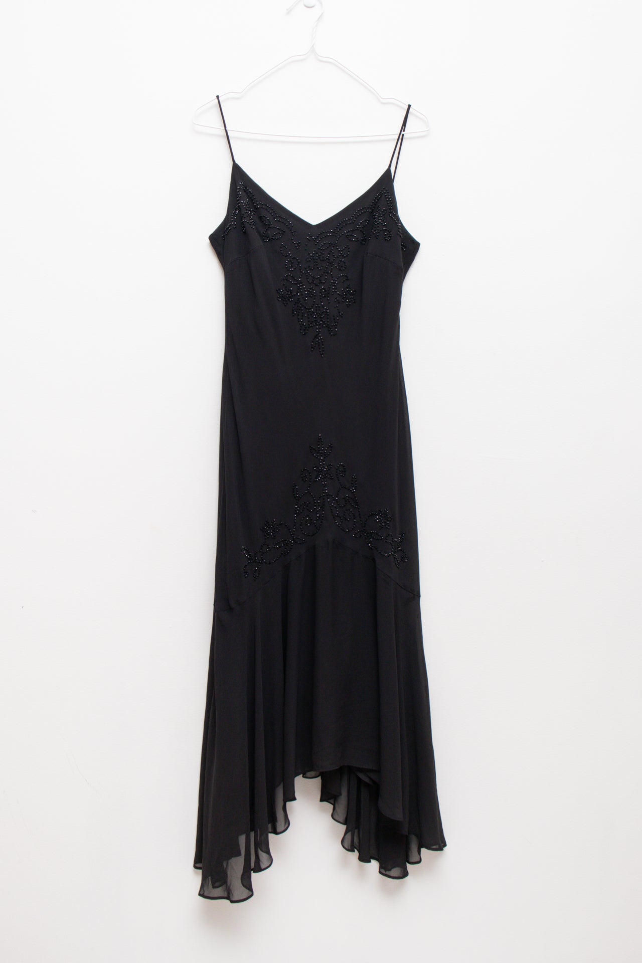#219 Dressbarn maxi beaded black dress | c. 165 | size 12