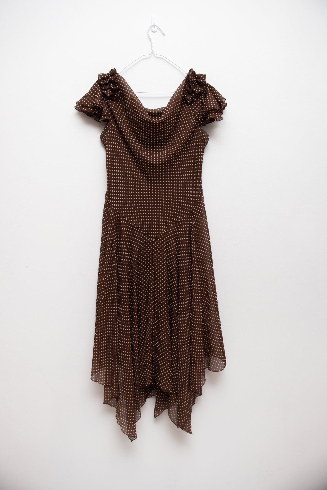 #218 Signature by Robbie Bee brown polka dot dress | c. 165 | size 12