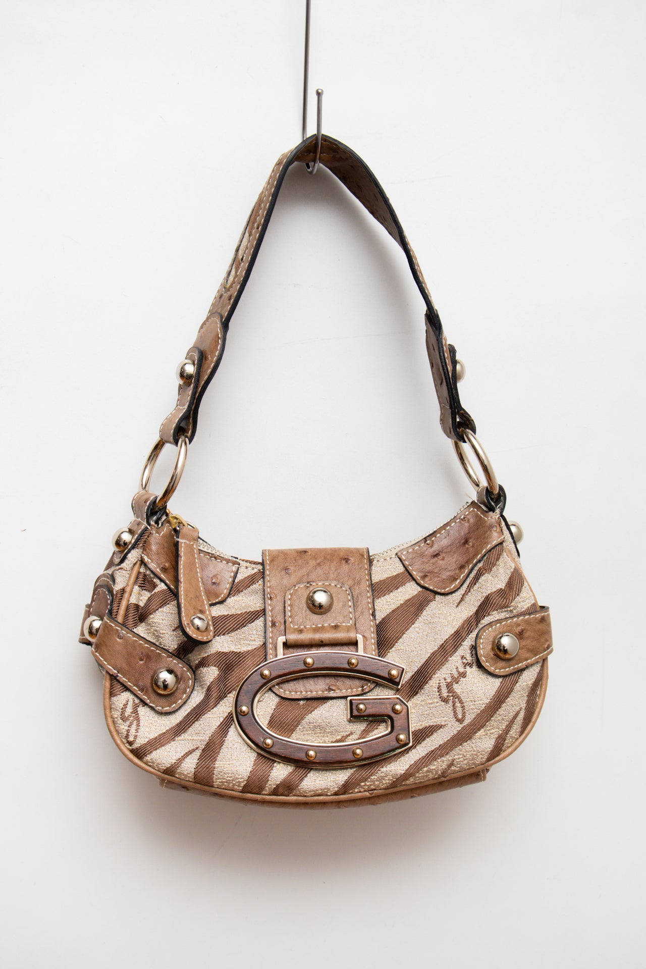 #226 Guess studded zebra print bag | c. 165