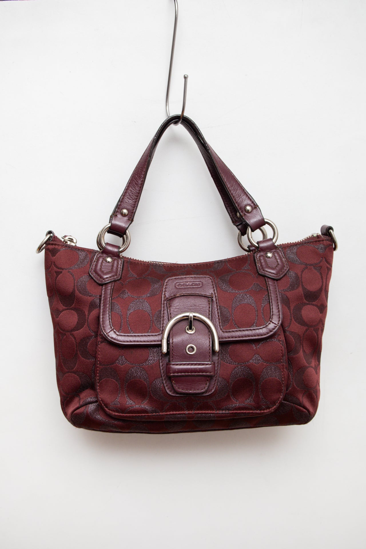#227 Bootleg coach glittery maroon bag | c. 165