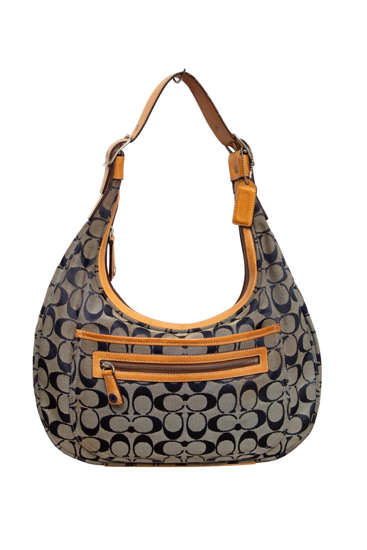 #234 Coach navy monogram bag | c. 165
