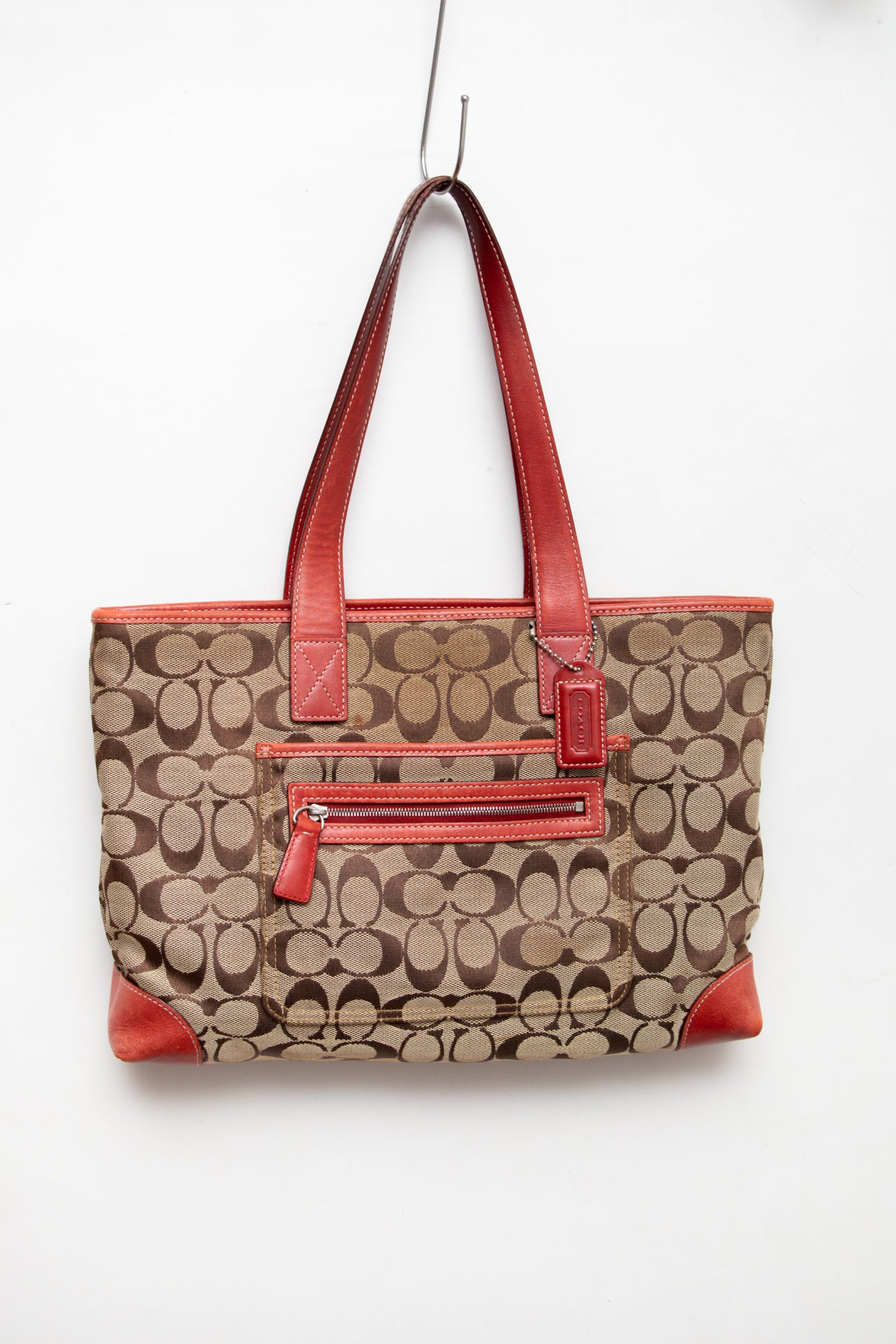 #235 Coach leather/canvas tote | c. 165