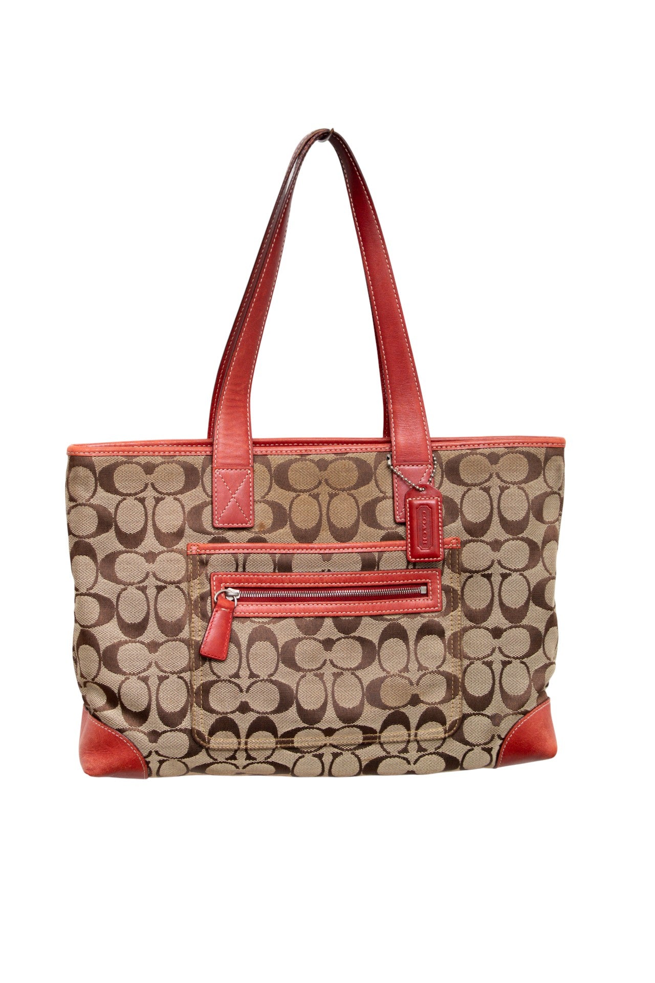 #235 Coach leather/canvas tote | c. 165