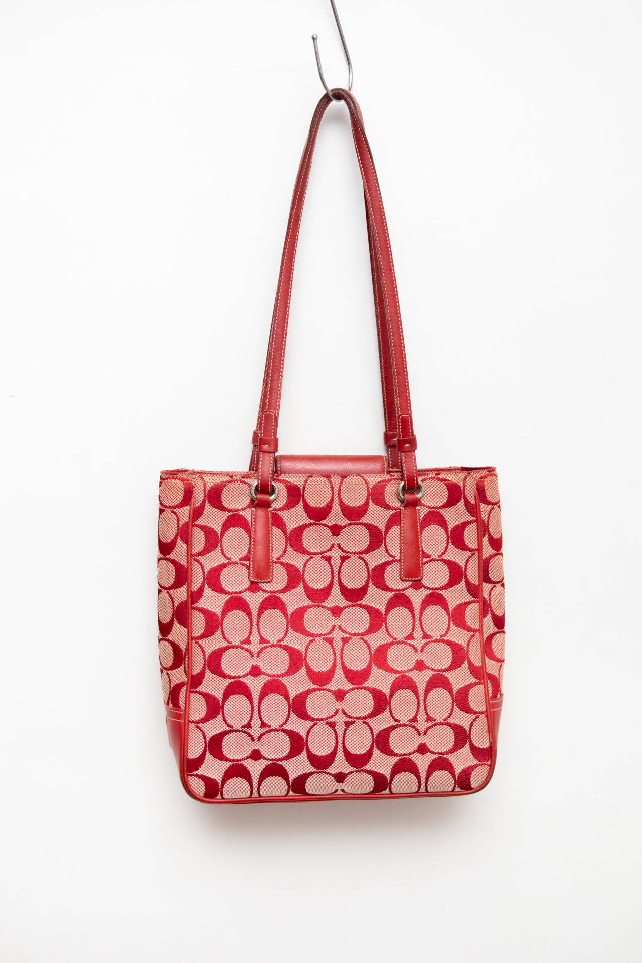 #238 Coach leather/canvas cherry red bag | c. 165
