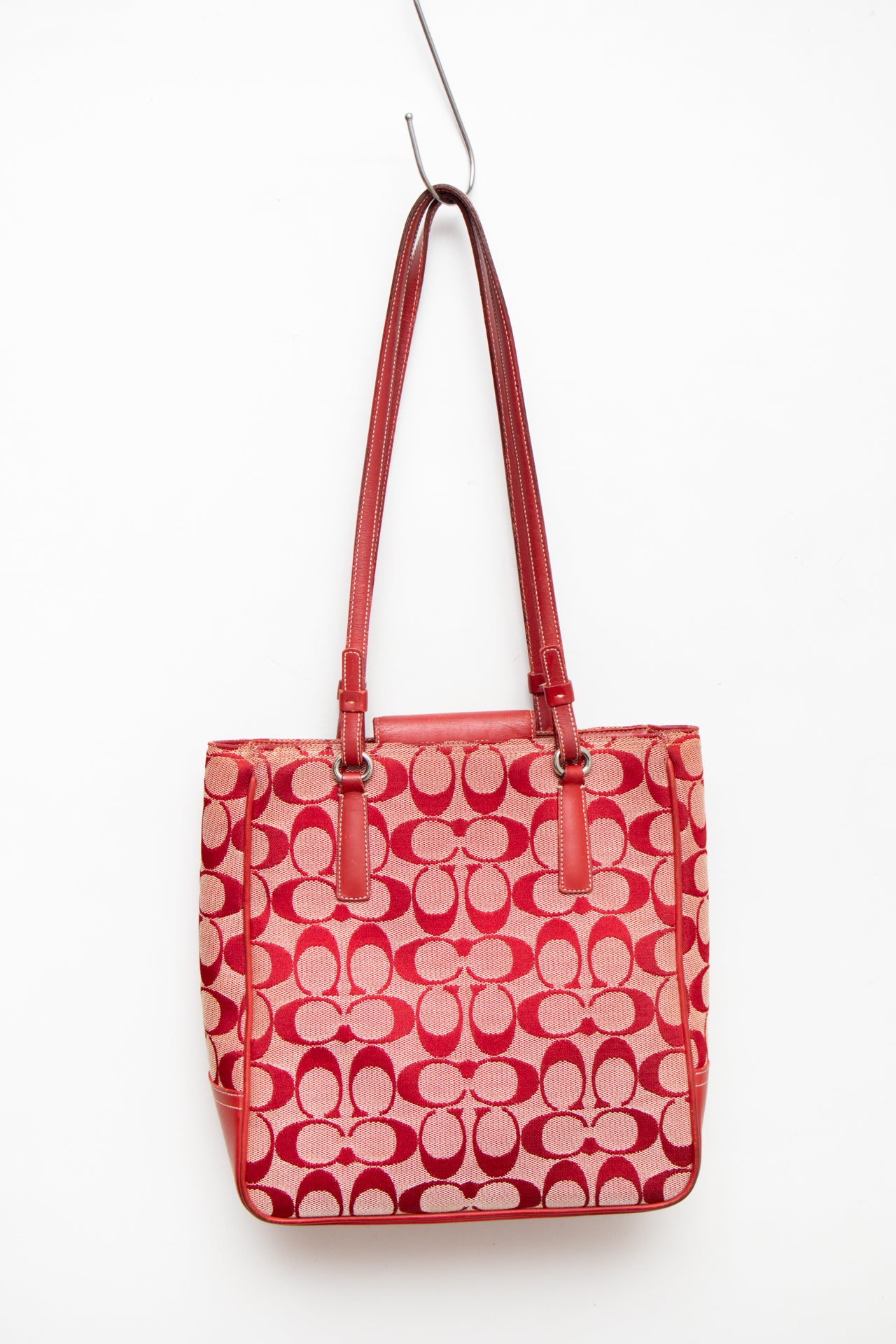 #238 Coach leather/canvas cherry red bag | c. 165