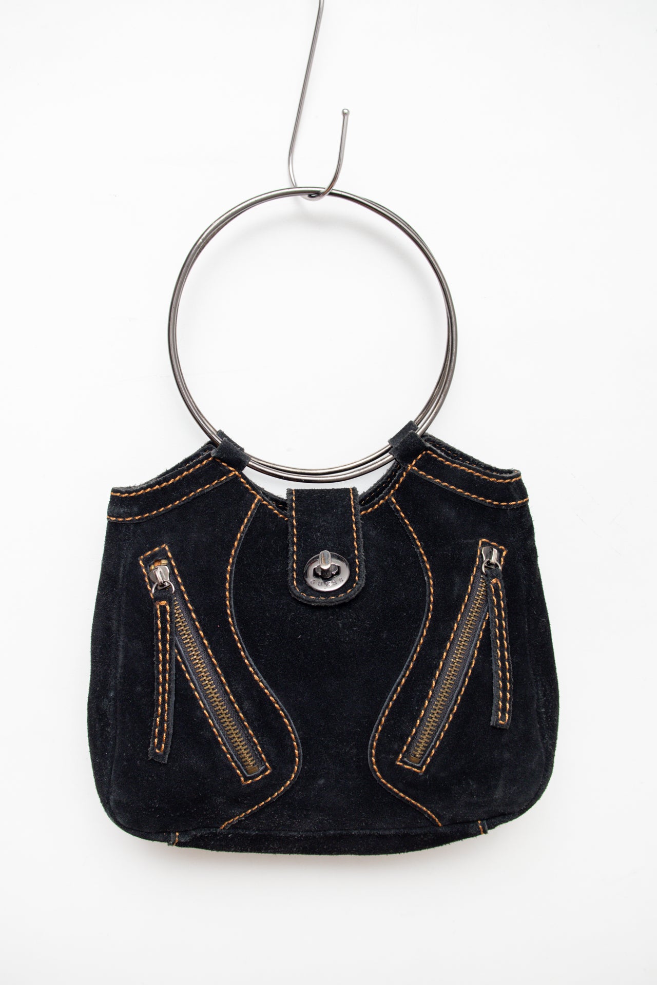 #243 Guess suede ring handle bag | c. 165