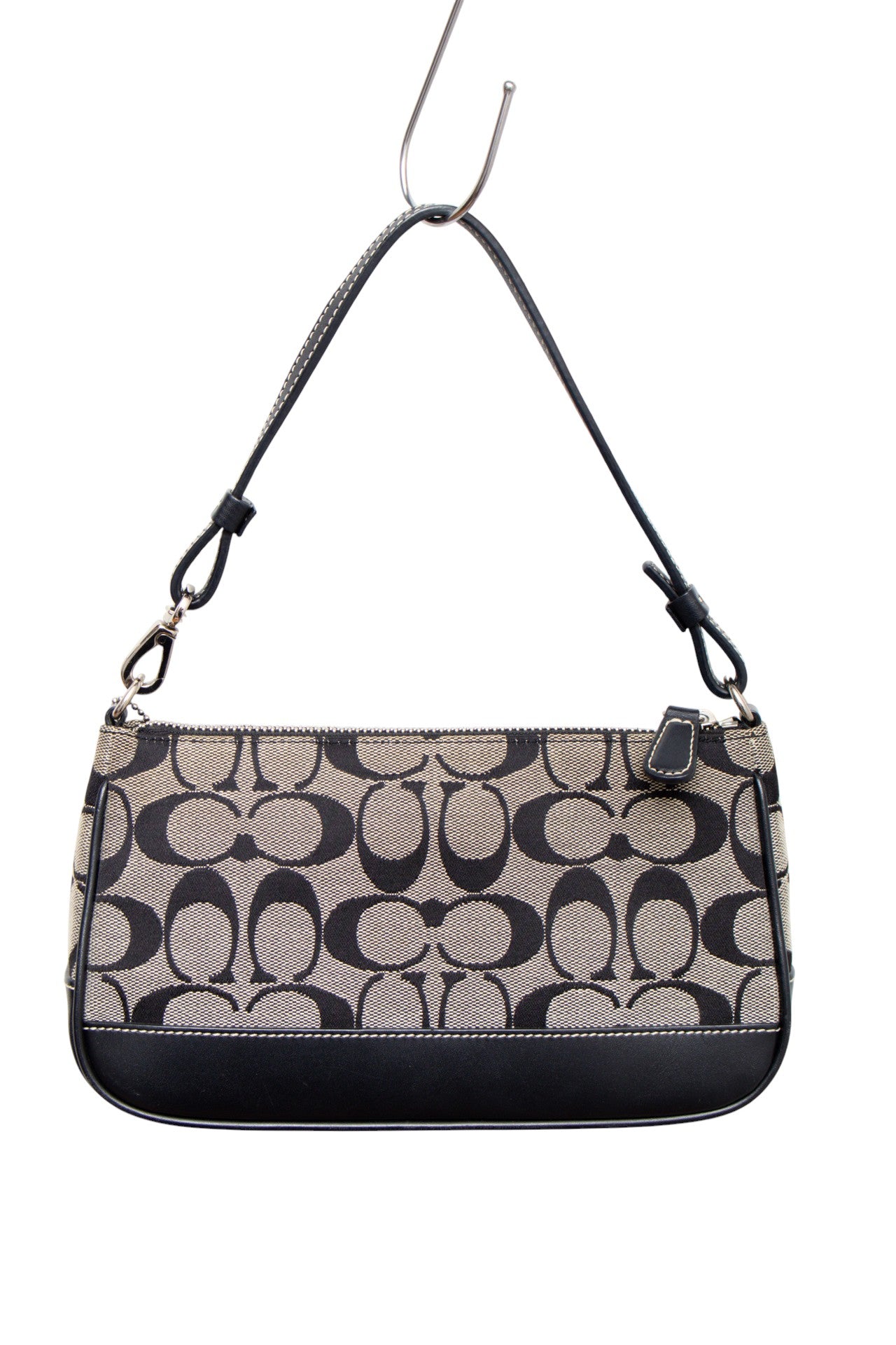 #244 Coach B&W canvas/leather monogram demi bag | c. 165