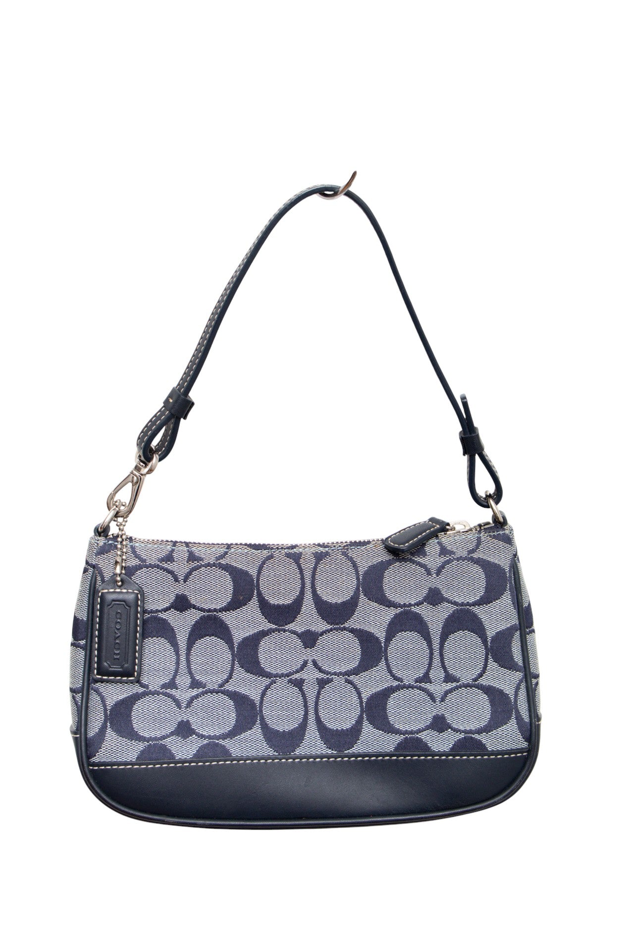 #245 Coach Navy canvas/leather monogram demi bag | c. 165