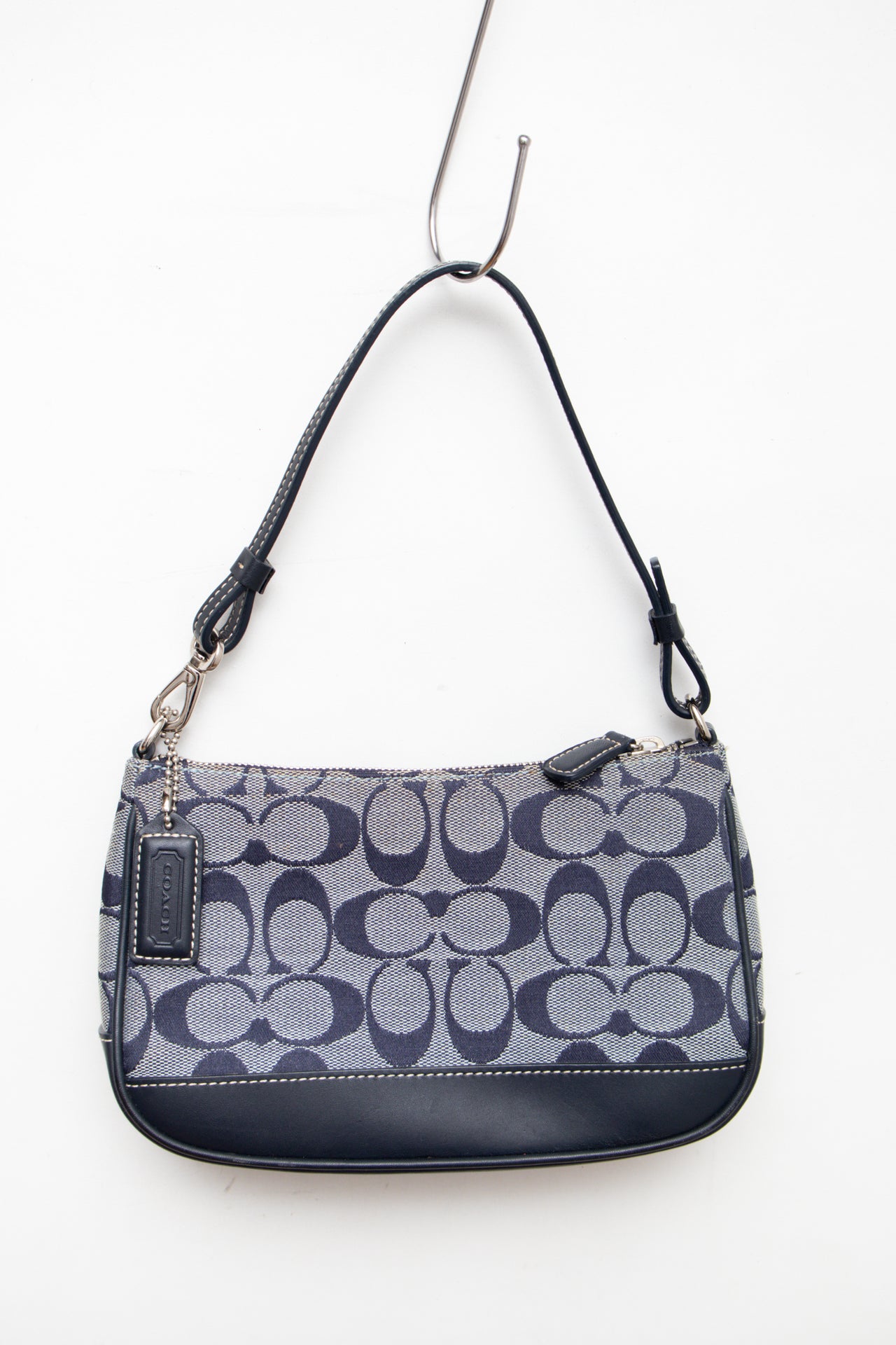 #245 Coach Navy canvas/leather monogram demi bag | c. 165