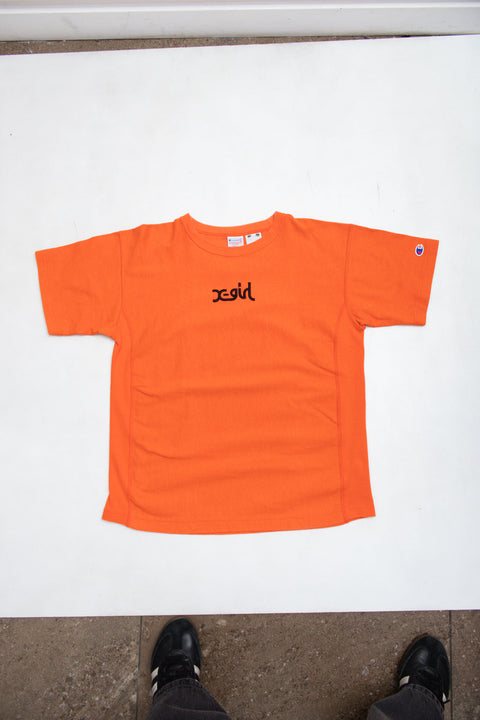 #32 Champion & X-Girl Orange Tee | Baby Tees & Gowns | Size 14