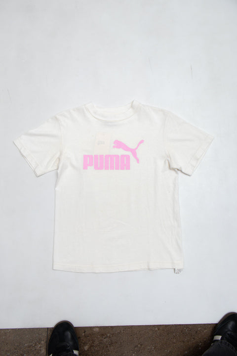 #73 Puma White Tee | Baby Tees & Gowns| Size 10