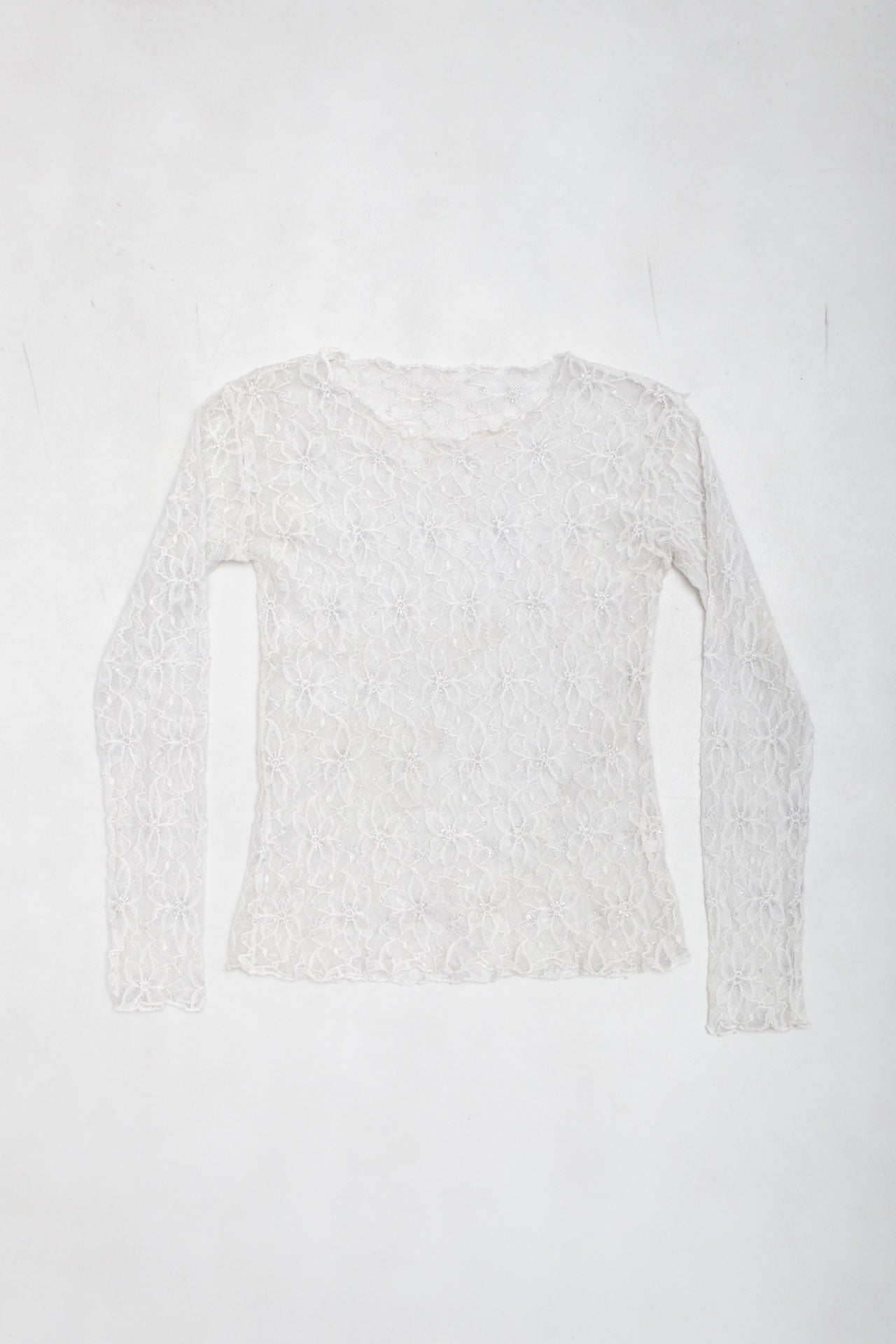 #64 White Lace Long Sleeve | Collection 142 | Size 8