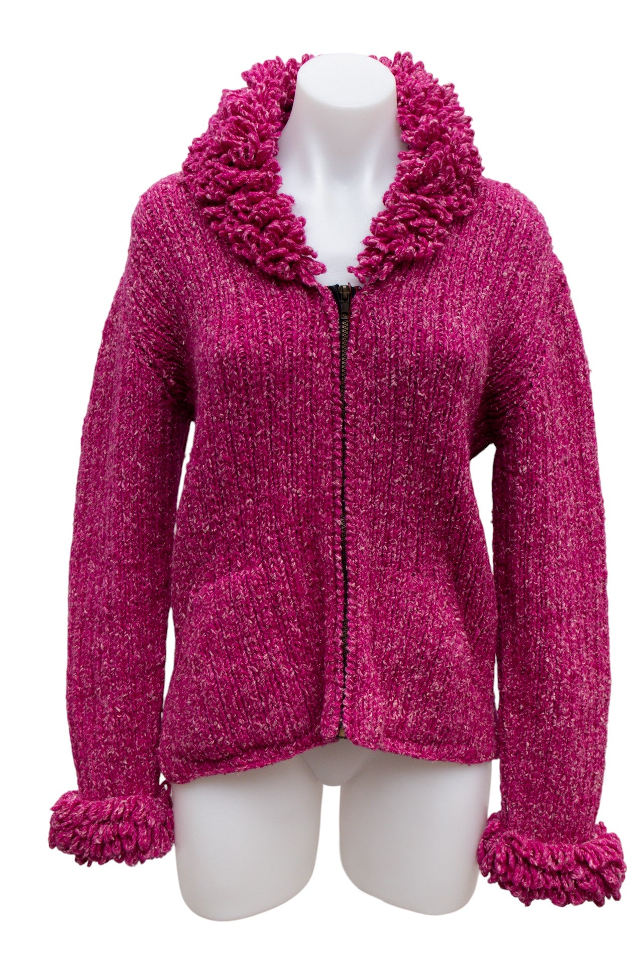 #171 Wool Pink Zip Up Jumper | c. 186 | Size 10