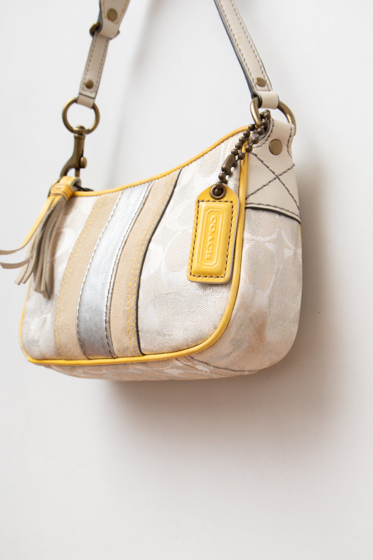 #71 Coach Silver Yellow Demi Bag | Collection 142