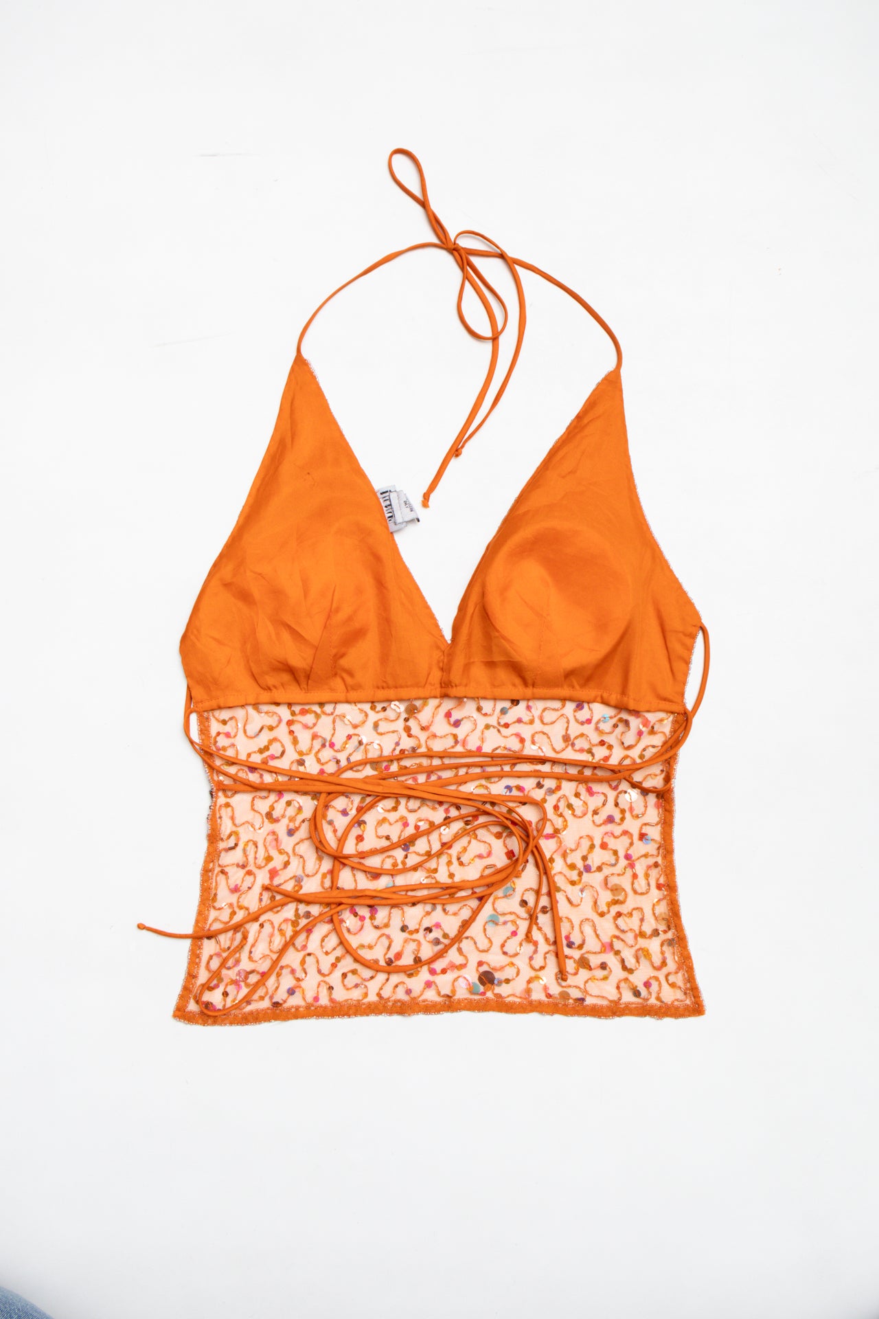 #06 Venus USA Sheer embellished backless halter | Size 8 | C. 152