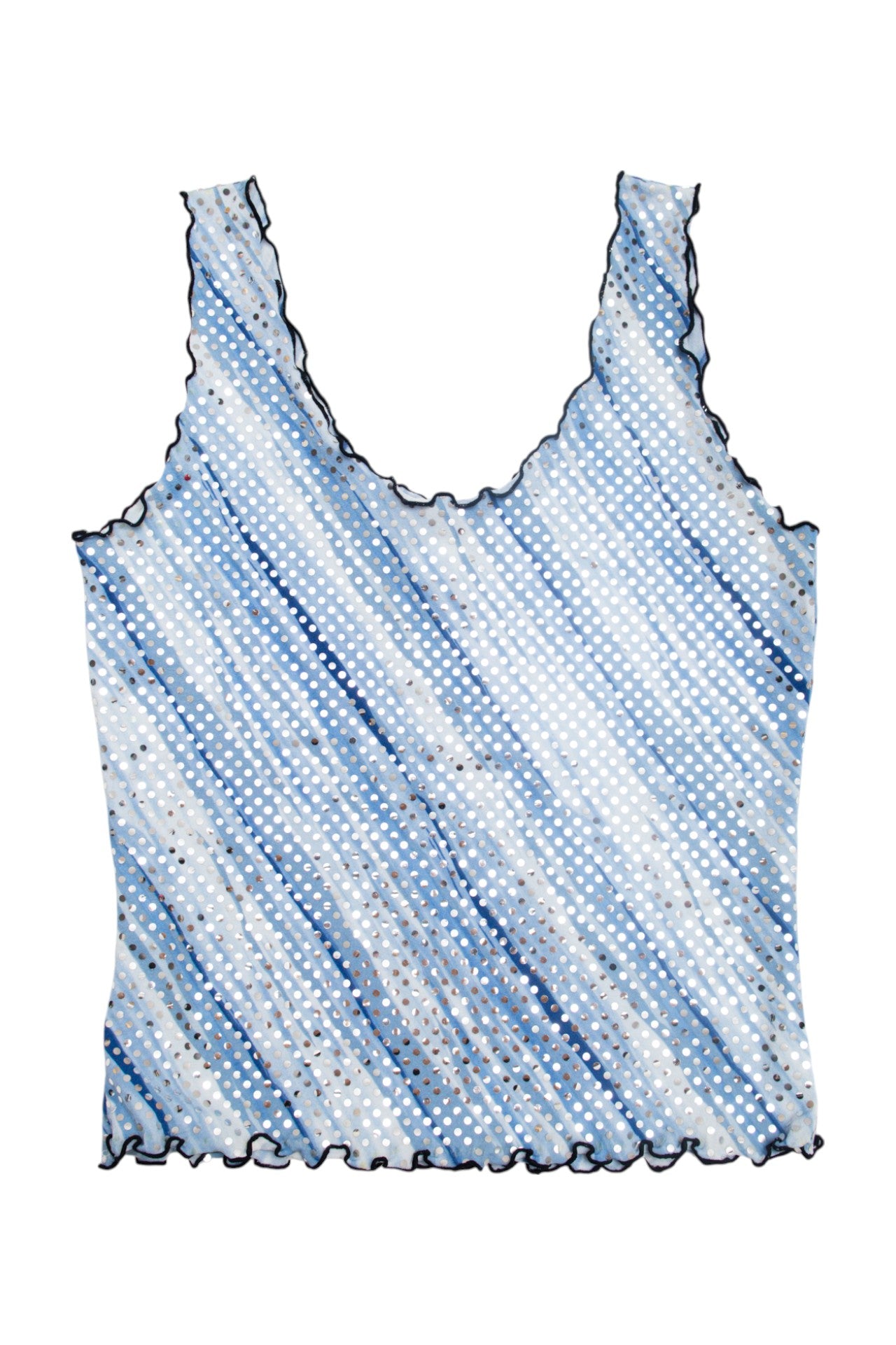#39 Bebe lettuce trim glitter blue top | c. 158 | size 10/12