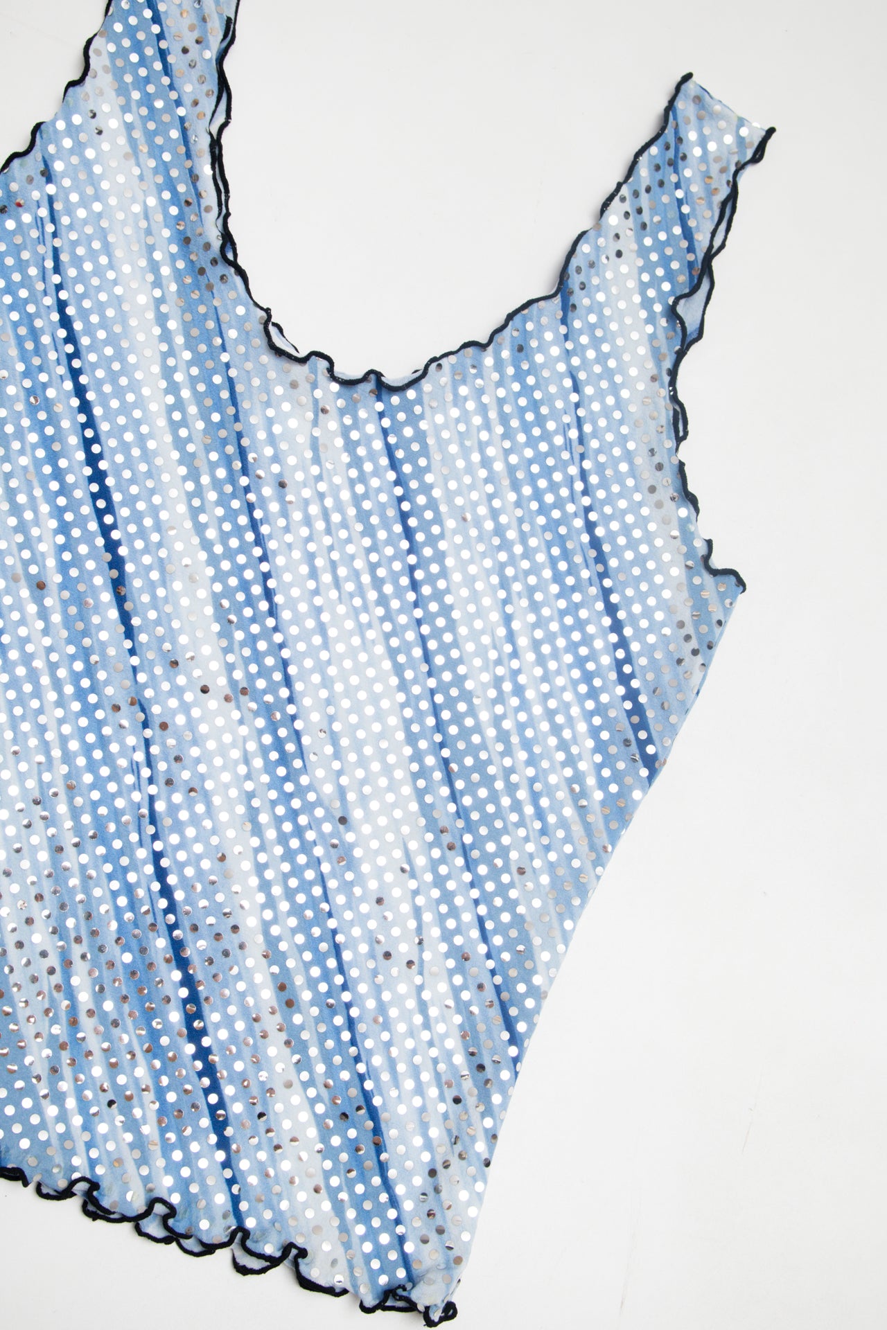 #39 Bebe lettuce trim glitter blue top | c. 158 | size 10/12