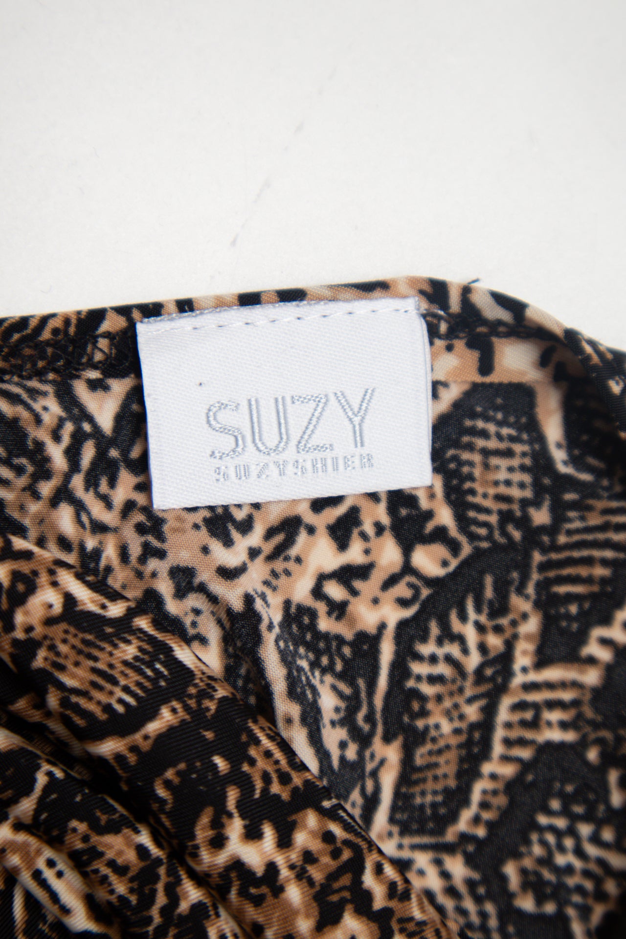 #42 Suzy Shier animal print rhinestone ring top | c. 158 | size 14