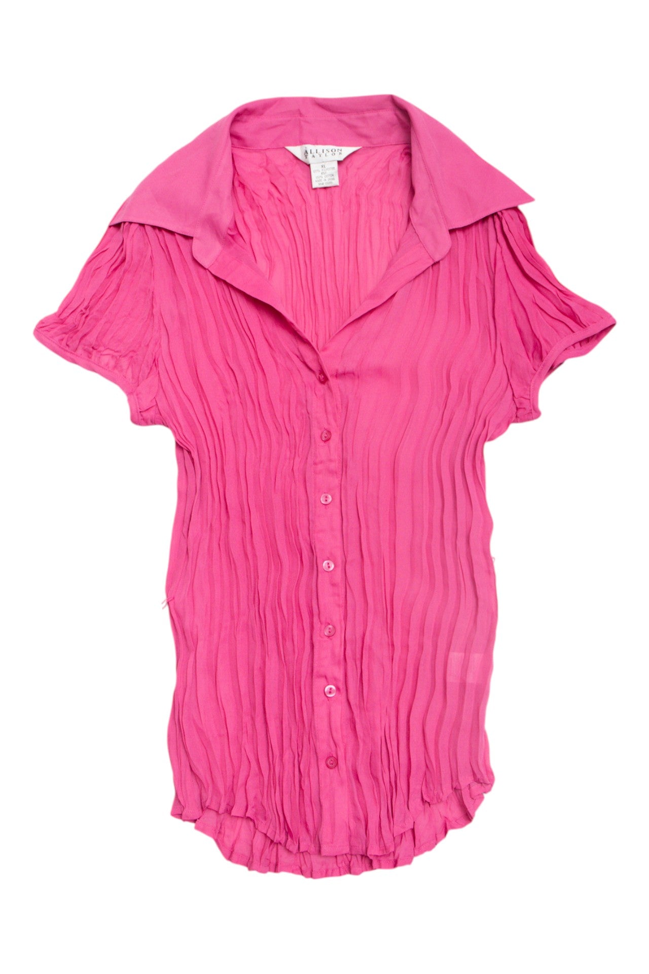 #55 Allison Taylor pink pleated blouse | c. 158 | size 14