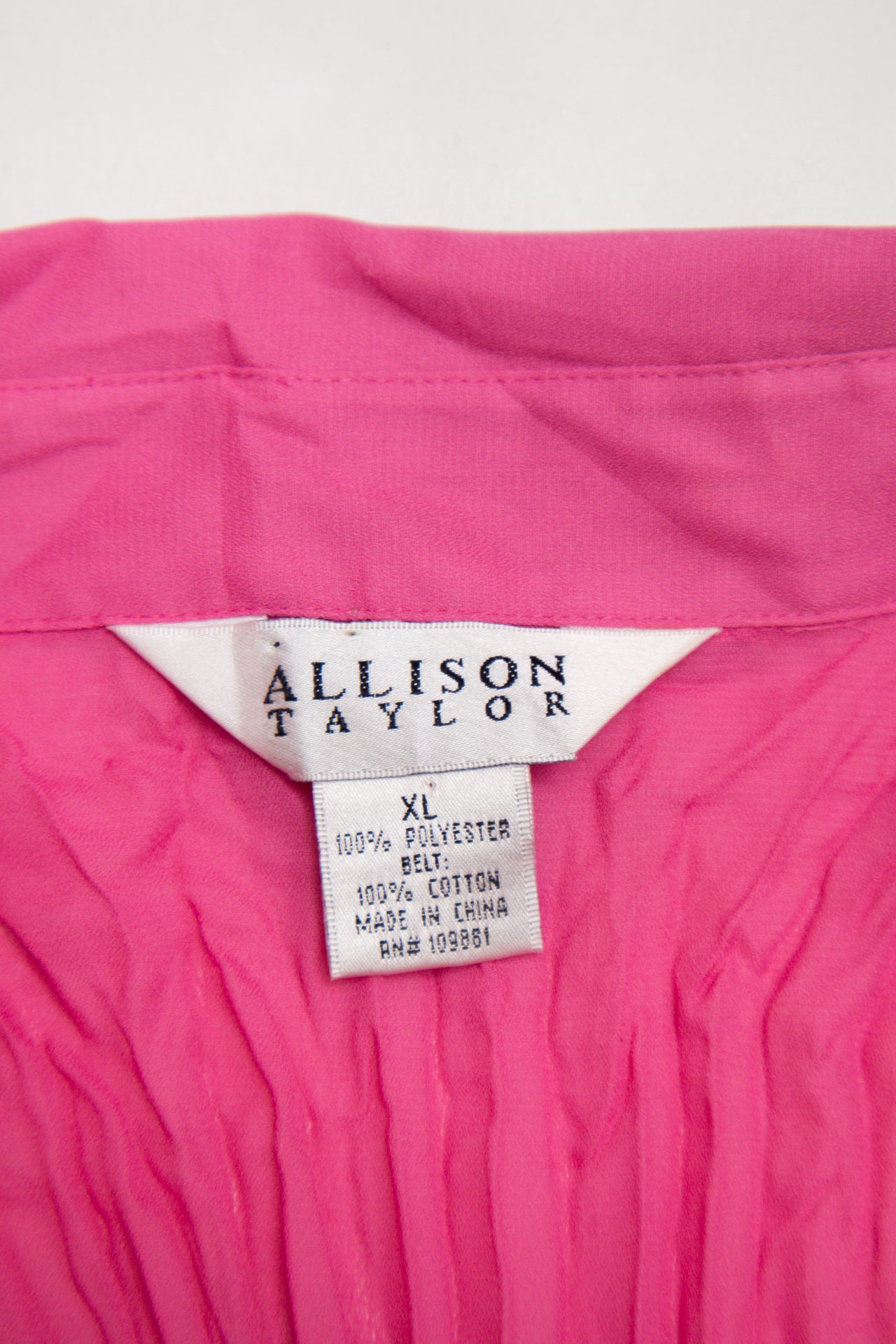 #55 Allison Taylor pink pleated blouse | c. 158 | size 14