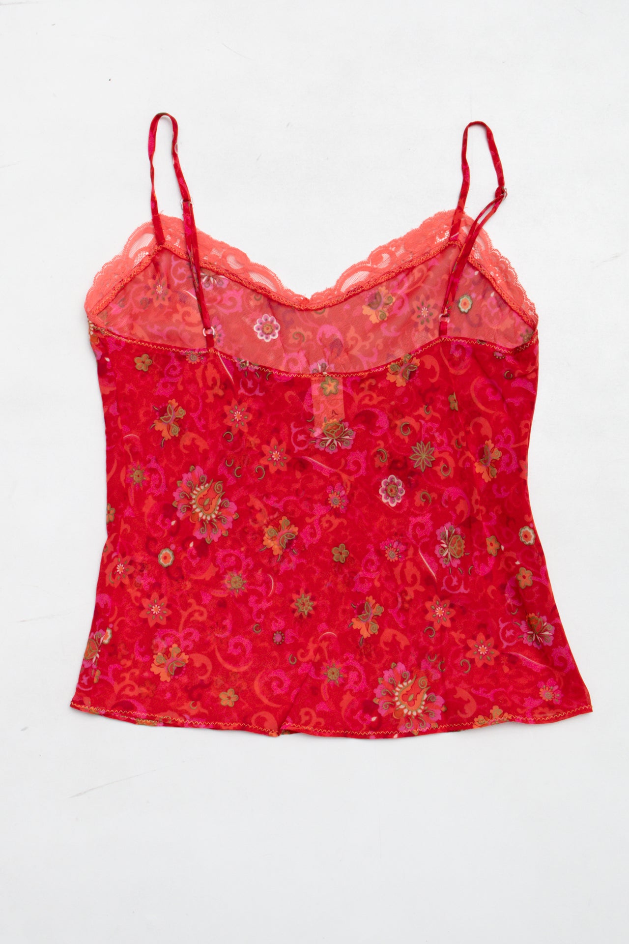 #19 Y2K Sheer pattern cami w lace trim | Size 8 | C. 152