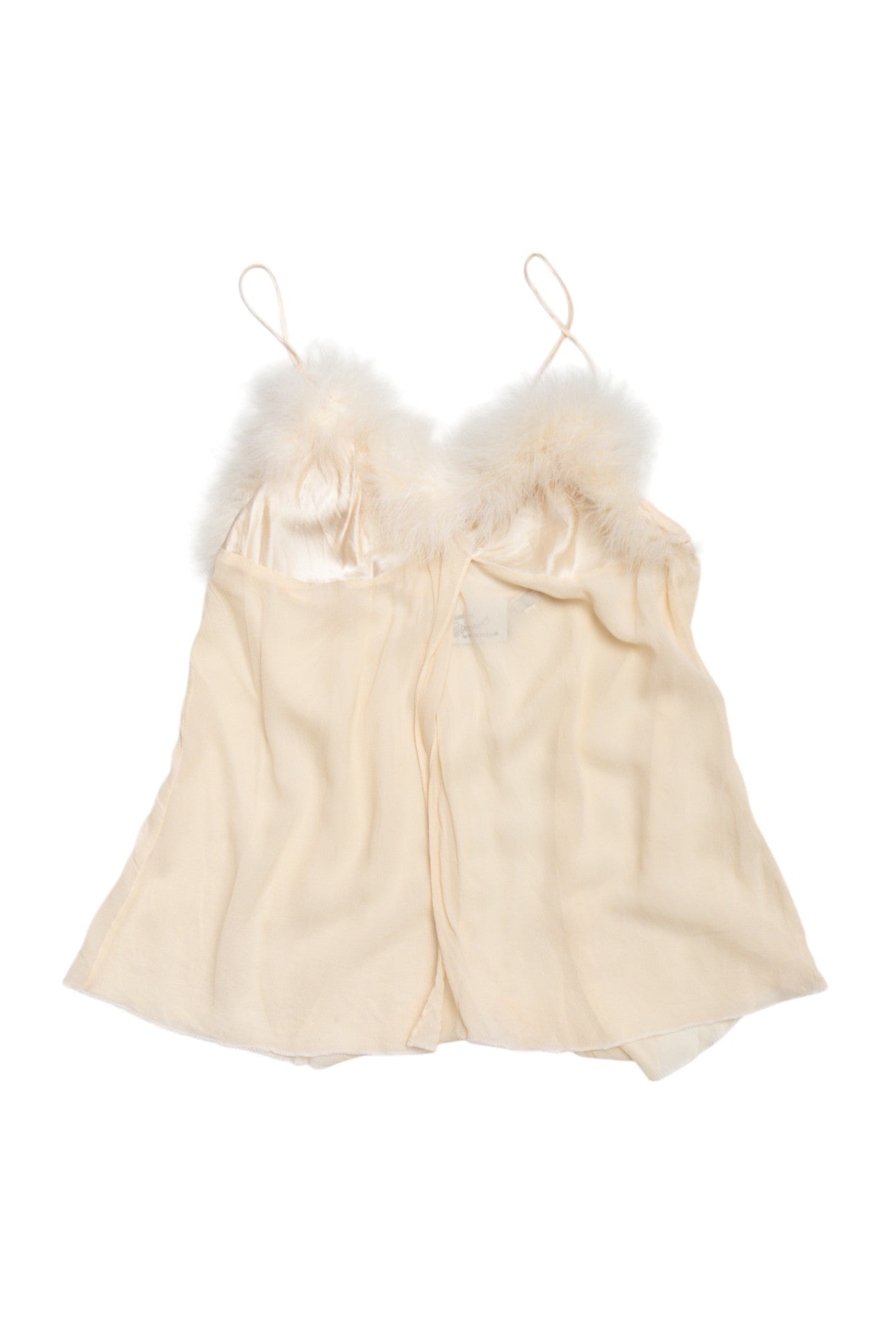 #20 Silk sheer cami w fluffy trim | Size 12 | C. 152
