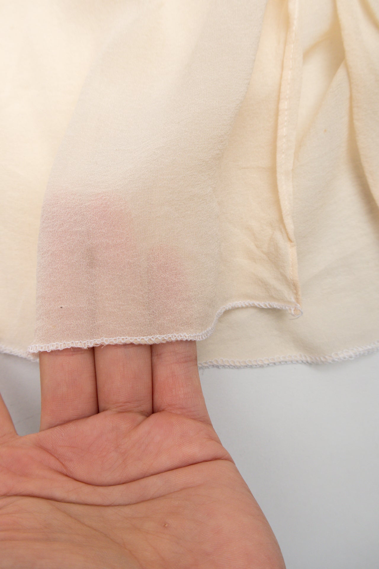 #20 Silk sheer cami w fluffy trim | Size 12 | C. 152