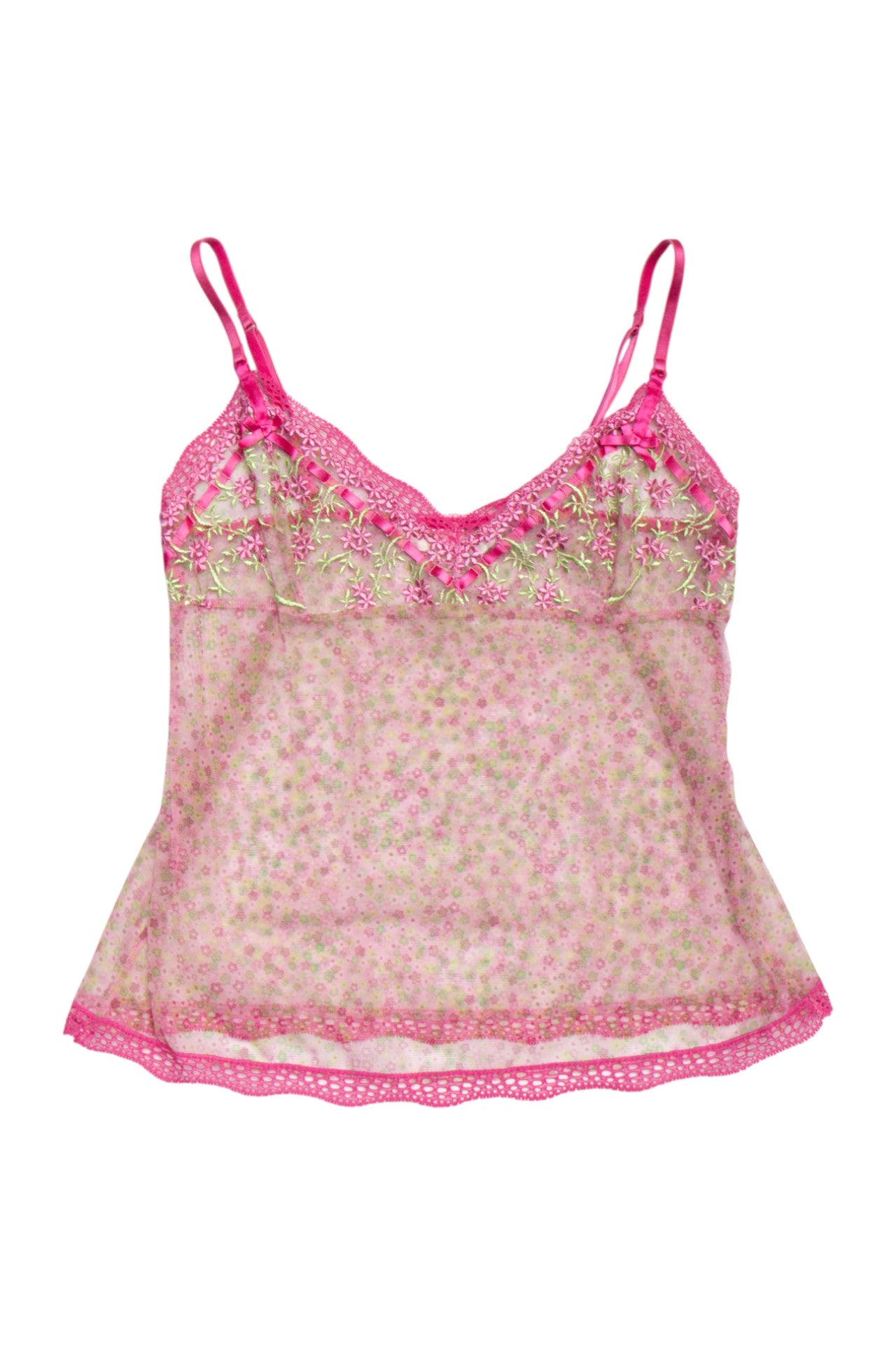 #23 Victoria's Secret Floral mesh lace embroidered cami | Size 10| C. 152