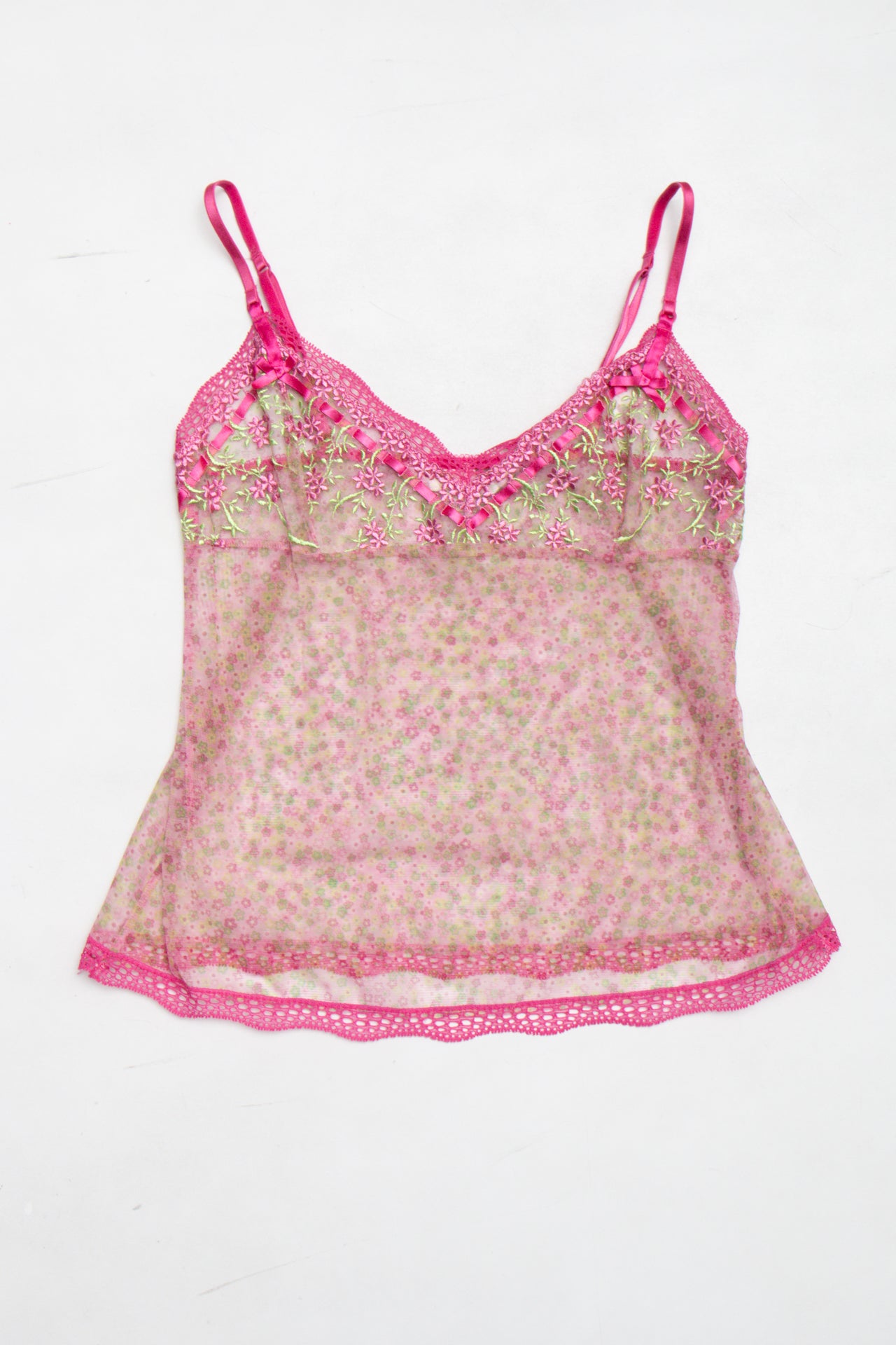 #23 Victoria's Secret Floral mesh lace embroidered cami | Size 10| C. 152