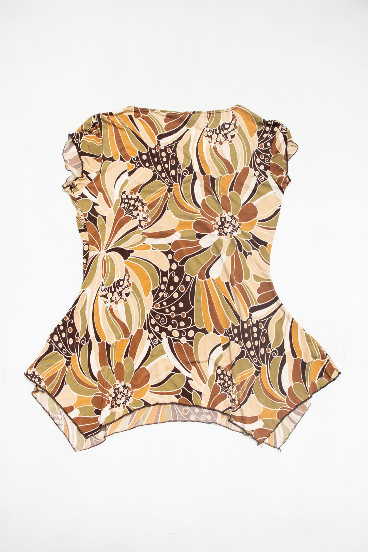 #74 USA made floral ruched chest flowy floral top | c. 158 | size 10