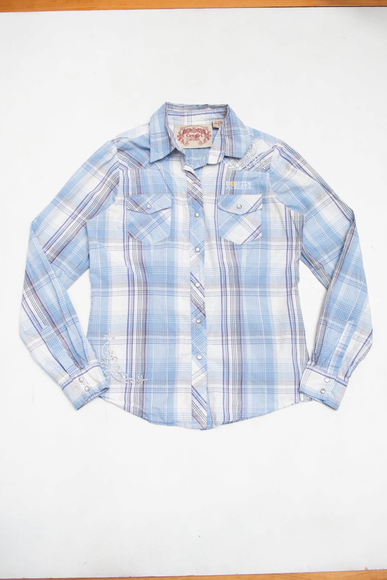 #81 Fortis Albertia plaid metallic button up | c. 158 | size 8