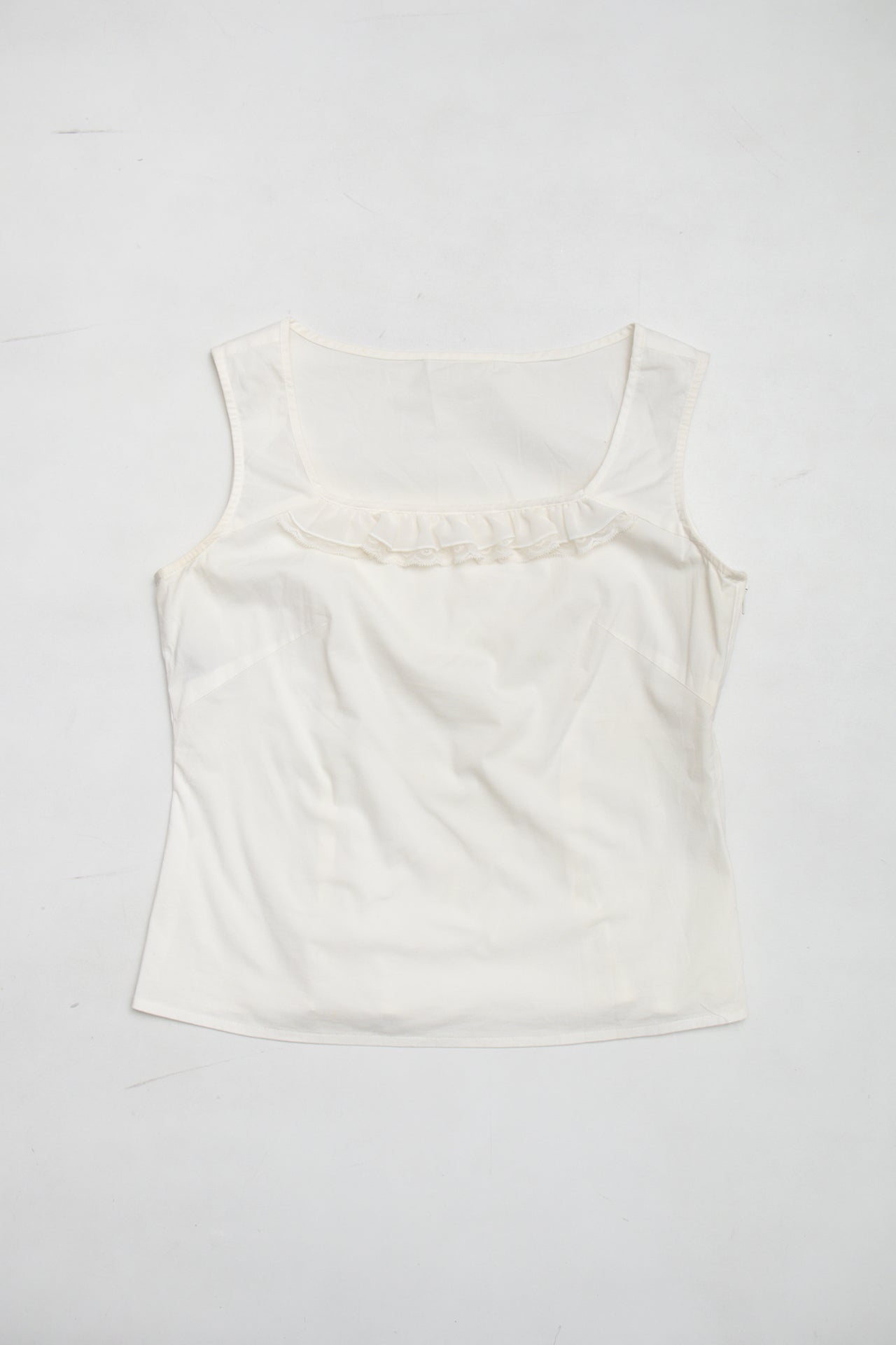 #36 Cream structured cotton tank | Size 10 | C. 152