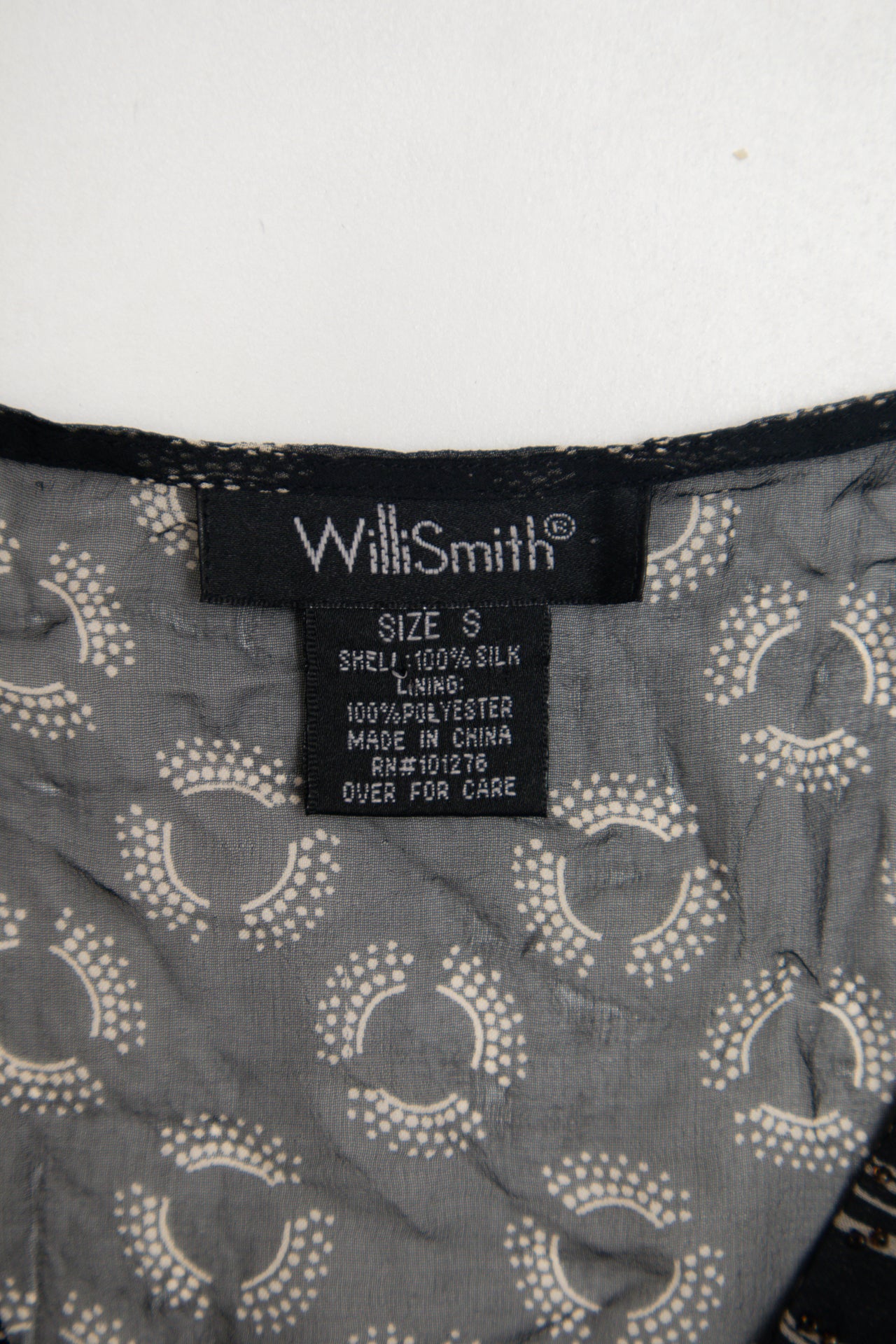 #100 beaded silk long sleeve | c. 158 | size 8