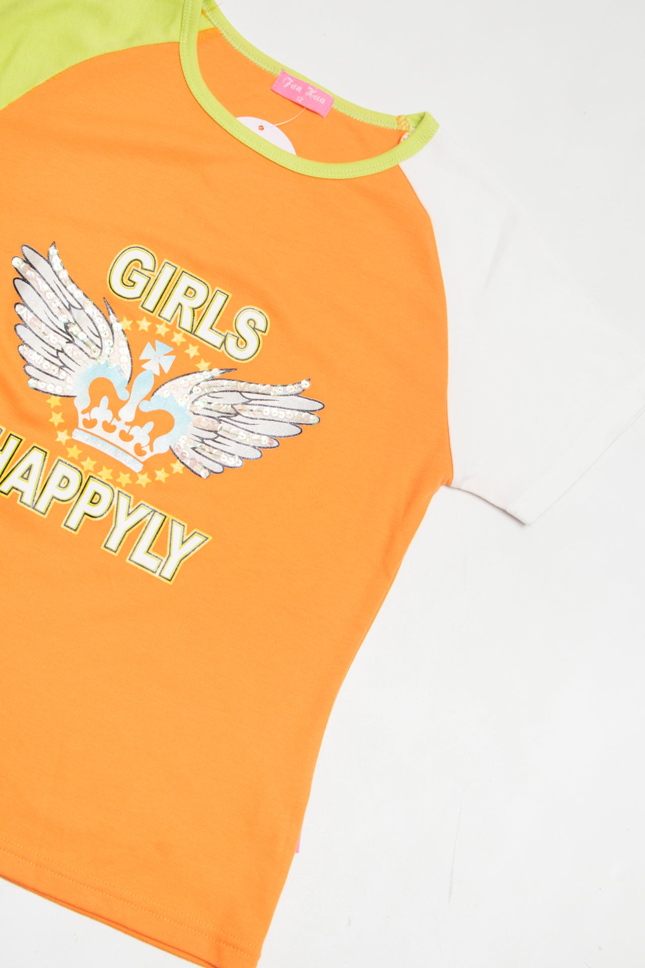 #109 Girls Happily sequined tee | c. 158 | size 8