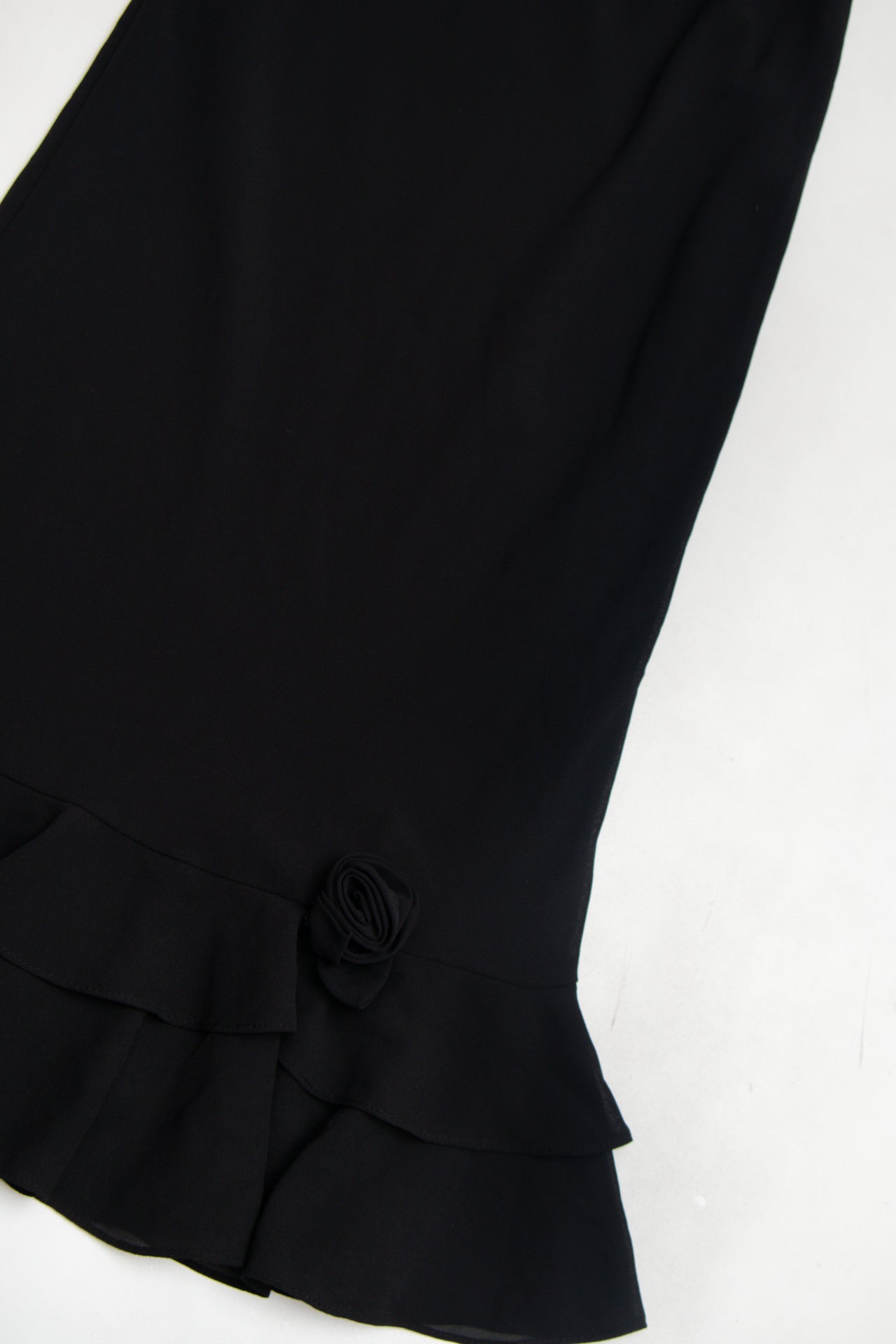 #138 Made in USA mesh rosette maxi dress | c. 158 | size 8